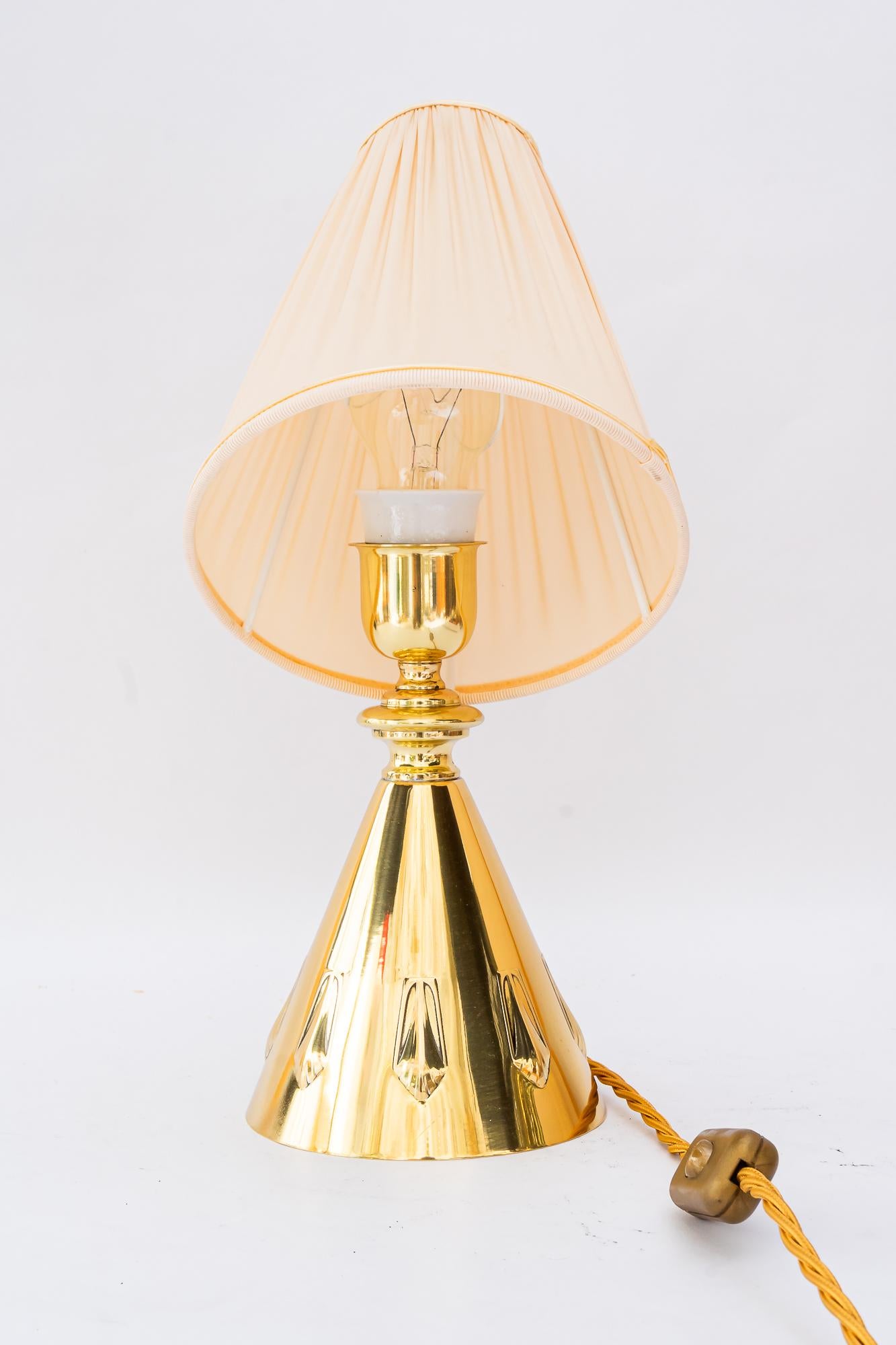 Début du 20ème siècle Lampe de table Art Déco avec abat-jour en tissu vienne vers 1920 en vente