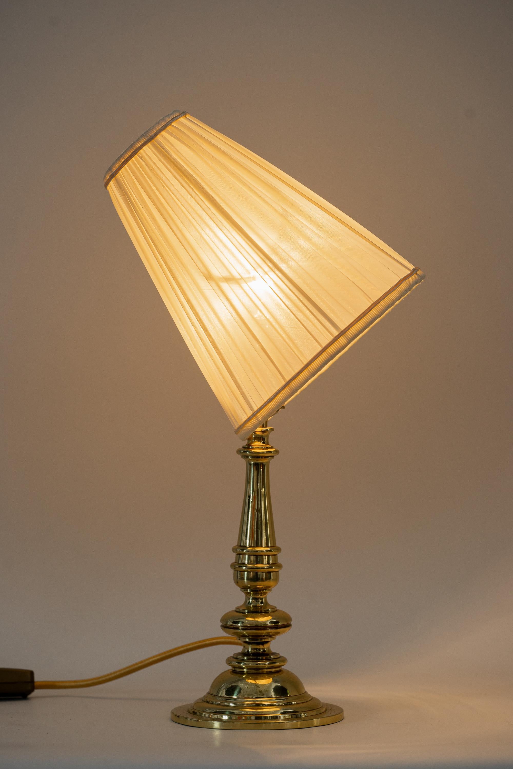 Art Deco Table Lamp with Fabric Shade Vienna Around 1920s For Sale 1