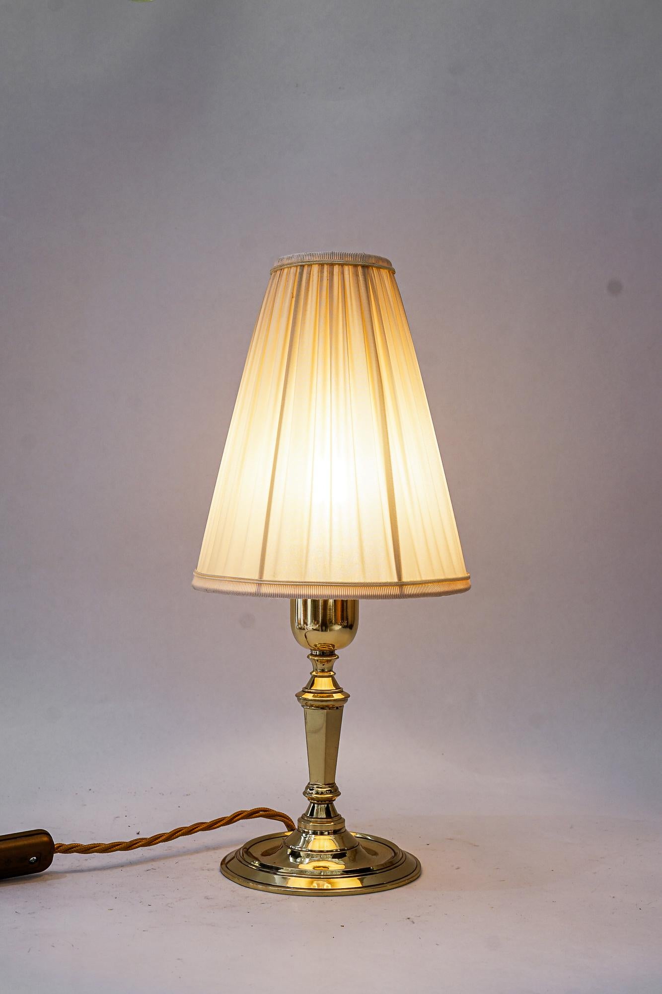 Art Deco  table lamp with fabric shade vienna around 1920s 1
