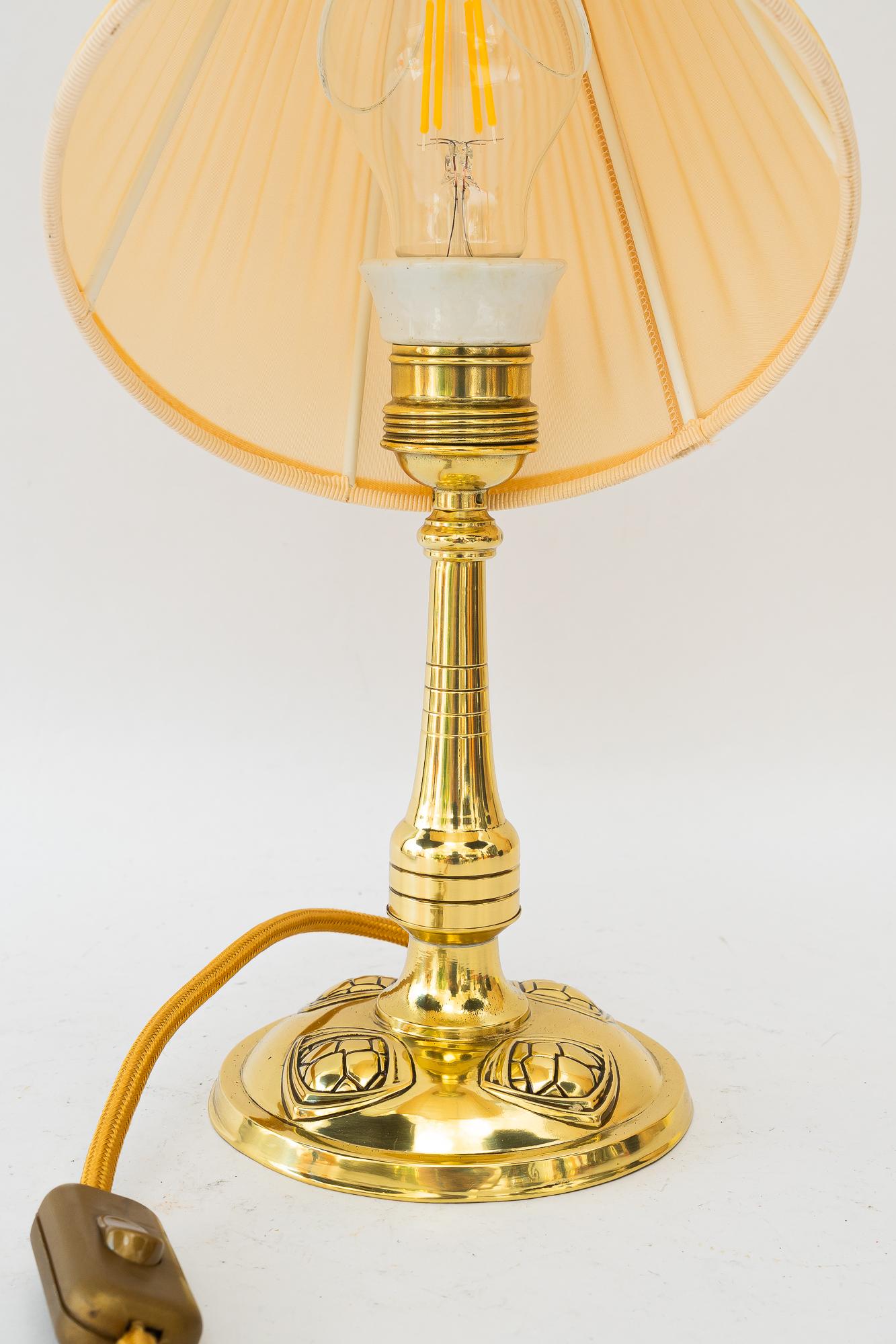 Art Deco table lamp with fabric shade vienna around 1920s For Sale 1