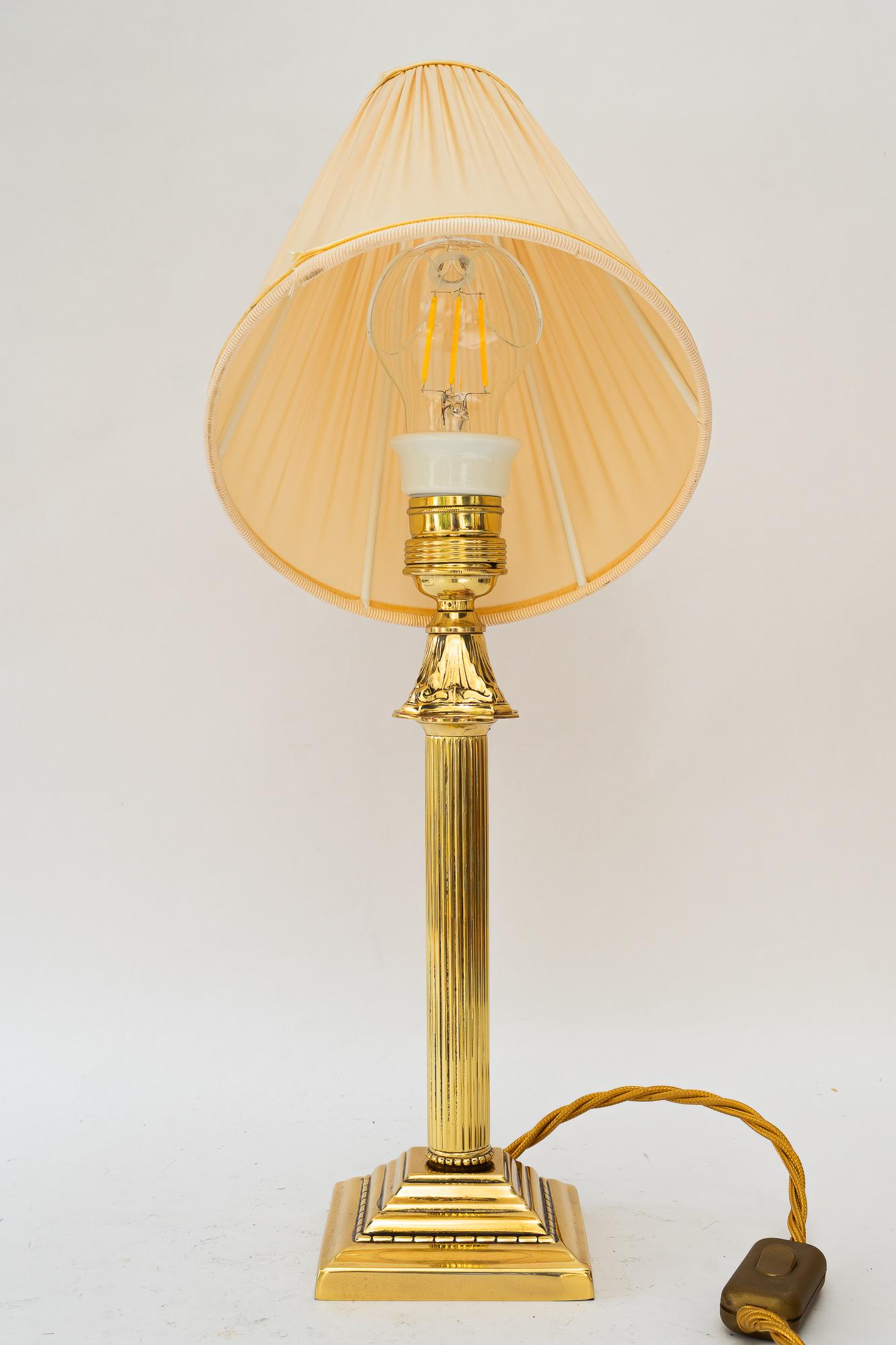 Art Deco table lamp with fabric shade vienna around 1920s For Sale 1