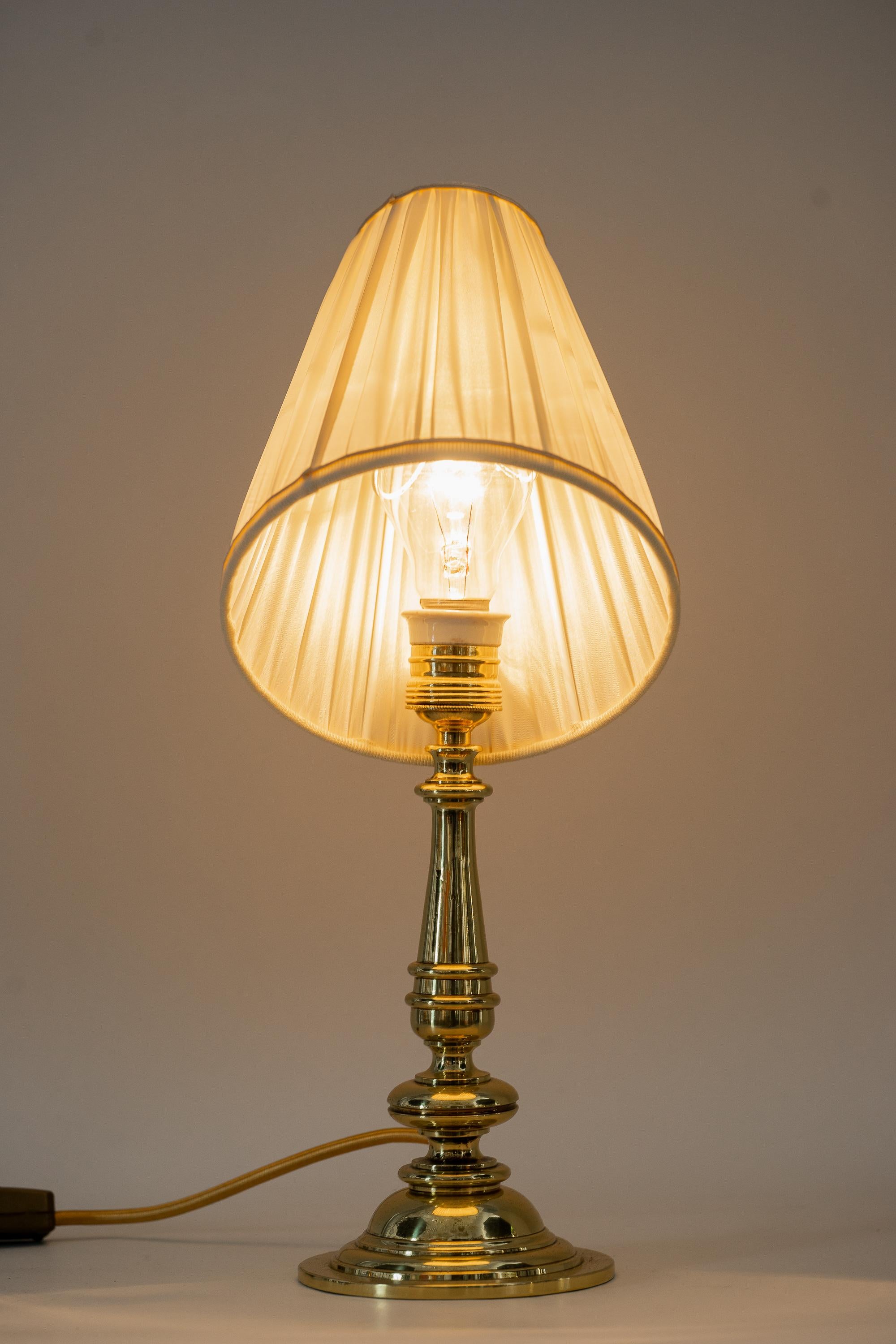 Art Deco Table Lamp with Fabric Shade Vienna Around 1920s For Sale 2
