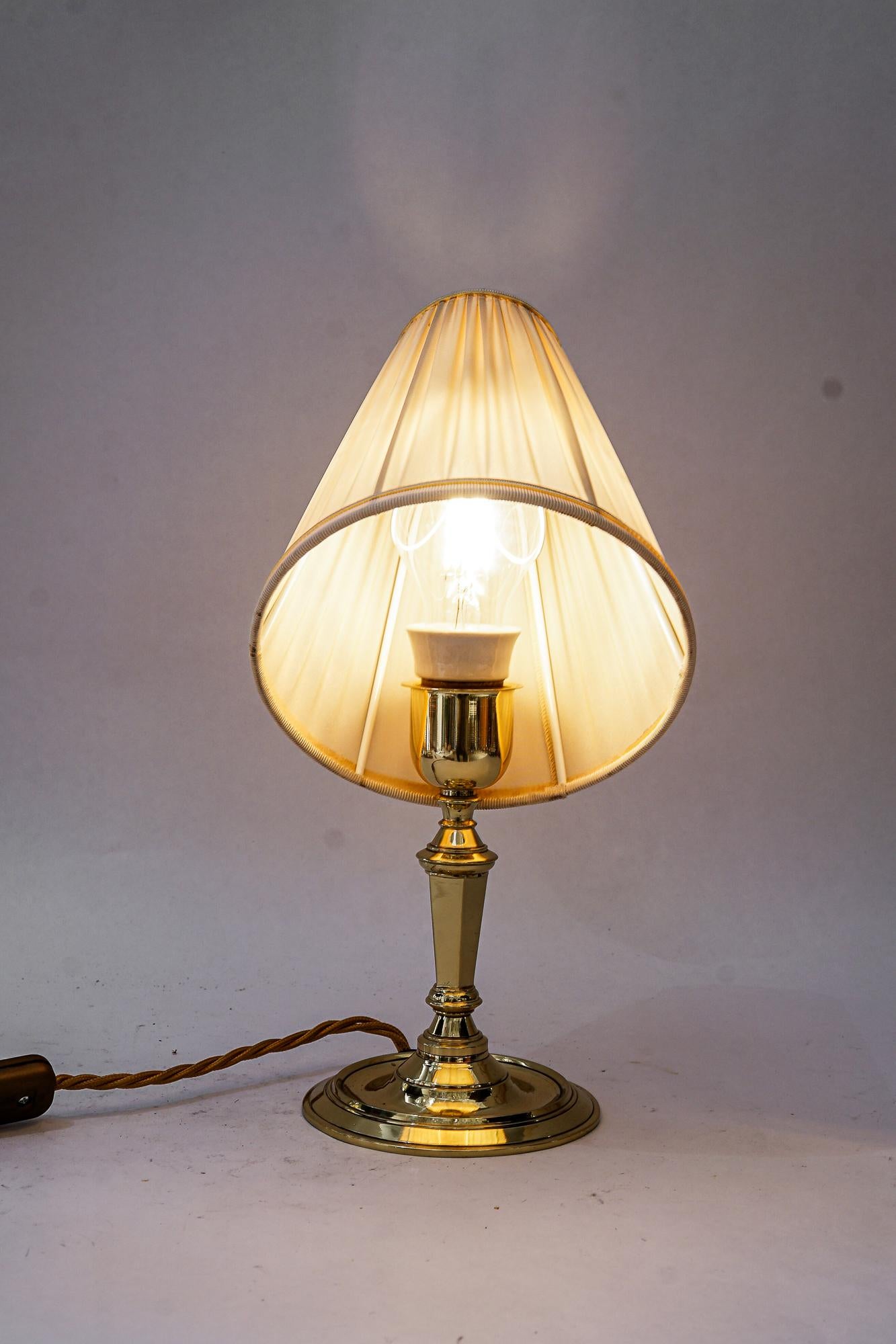 Art Deco  table lamp with fabric shade vienna around 1920s 2