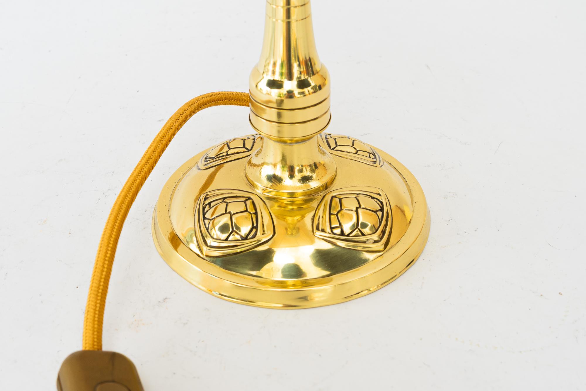 Art Deco table lamp with fabric shade vienna around 1920s For Sale 2