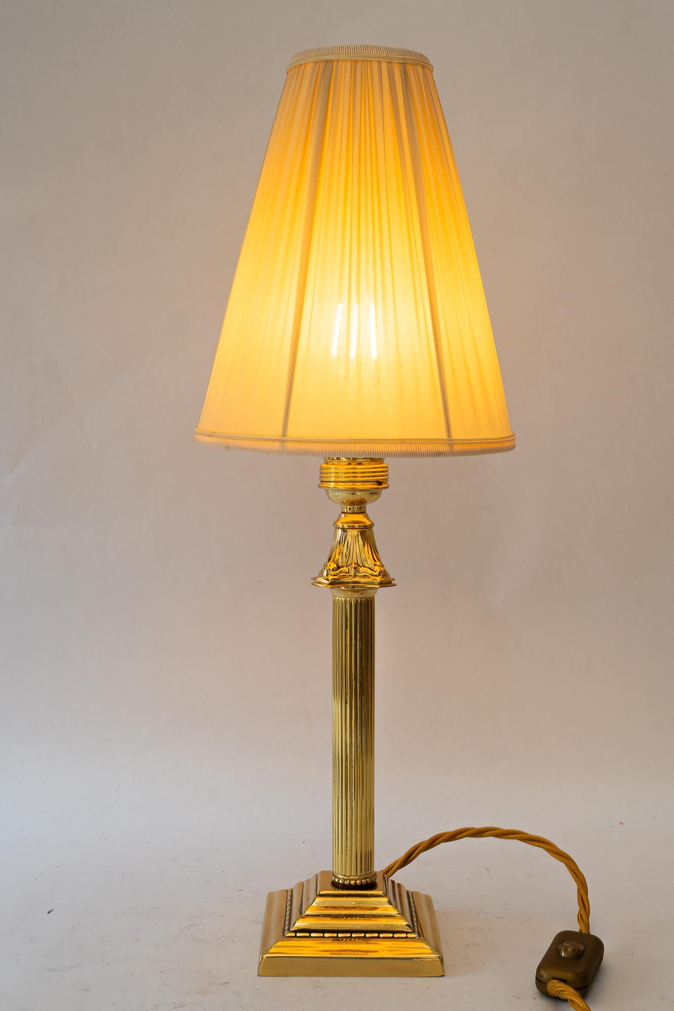 Art Deco table lamp with fabric shade vienna around 1920s For Sale 2
