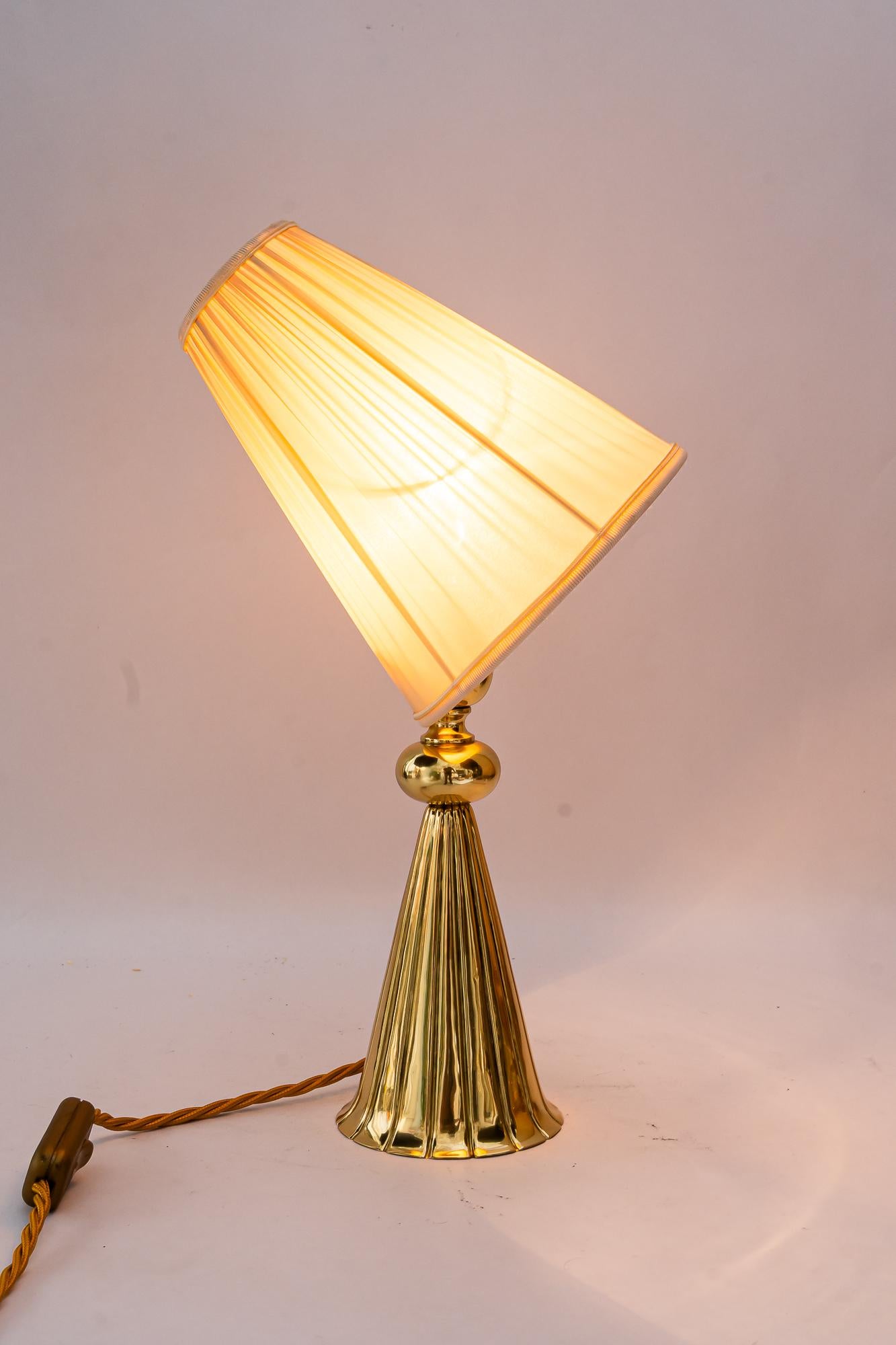 Art Deco table lamp with fabric shade vienna around 1920s For Sale 2