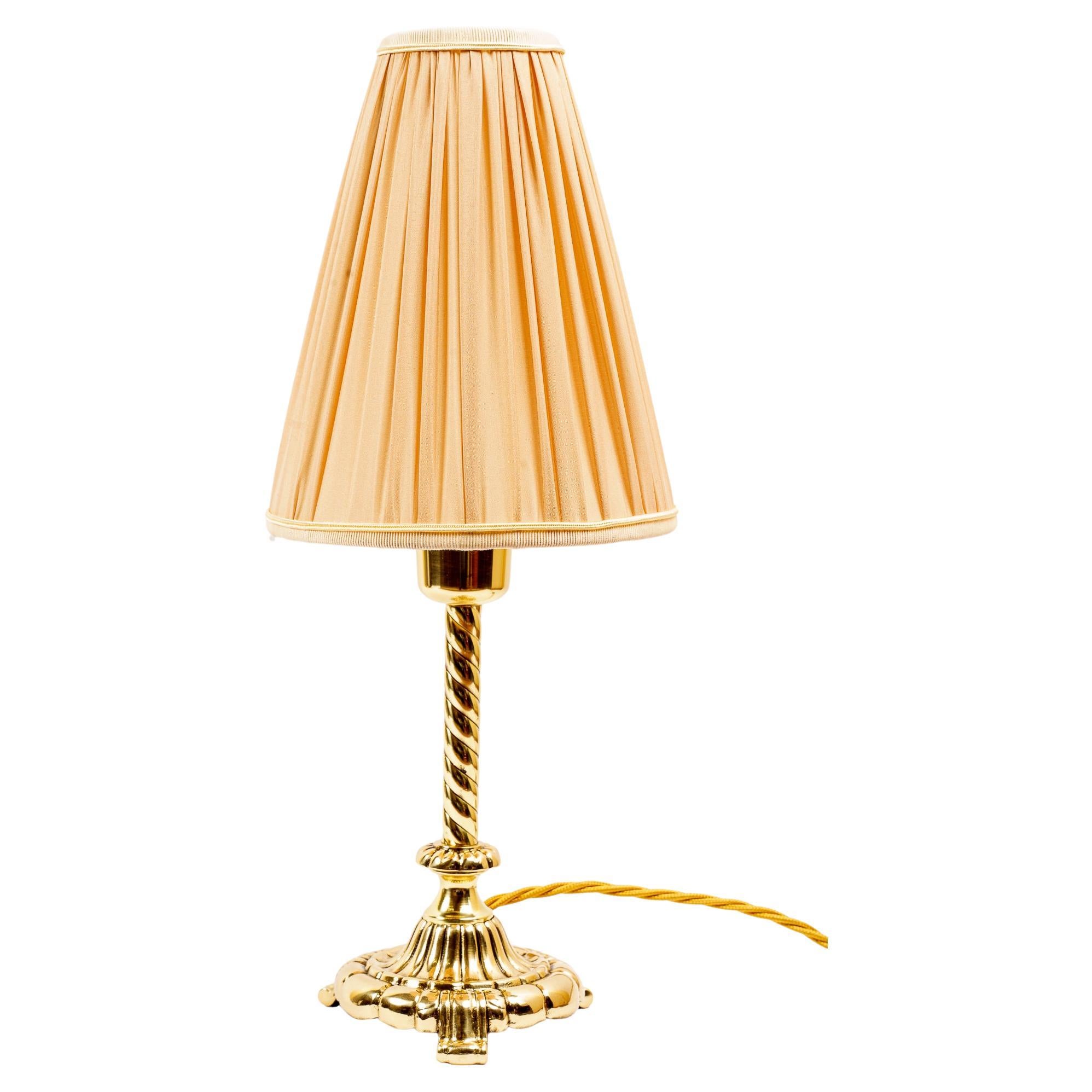 Art Deco table lamp with fabric shade vienna around 1920s For Sale