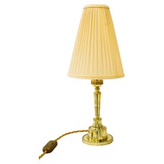 Antique  Art Deco table lamp with fabric shade vienna around 1920s