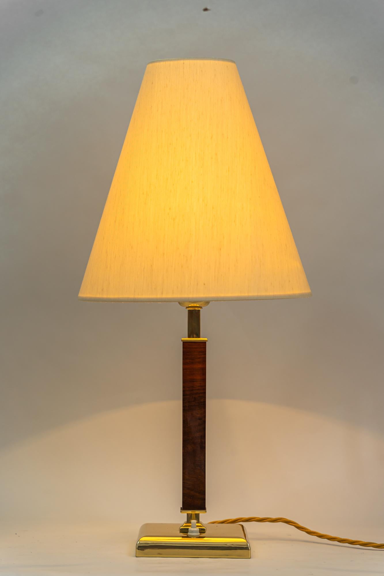 Art Deco table lamp with fabric shade vienna around 1930s For Sale 1
