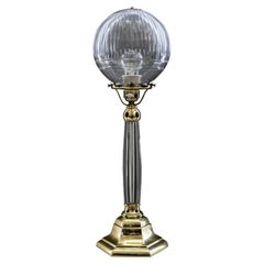 Art Deco Table Lamp with Glass and Brass Combination Vienna, circa 1920s