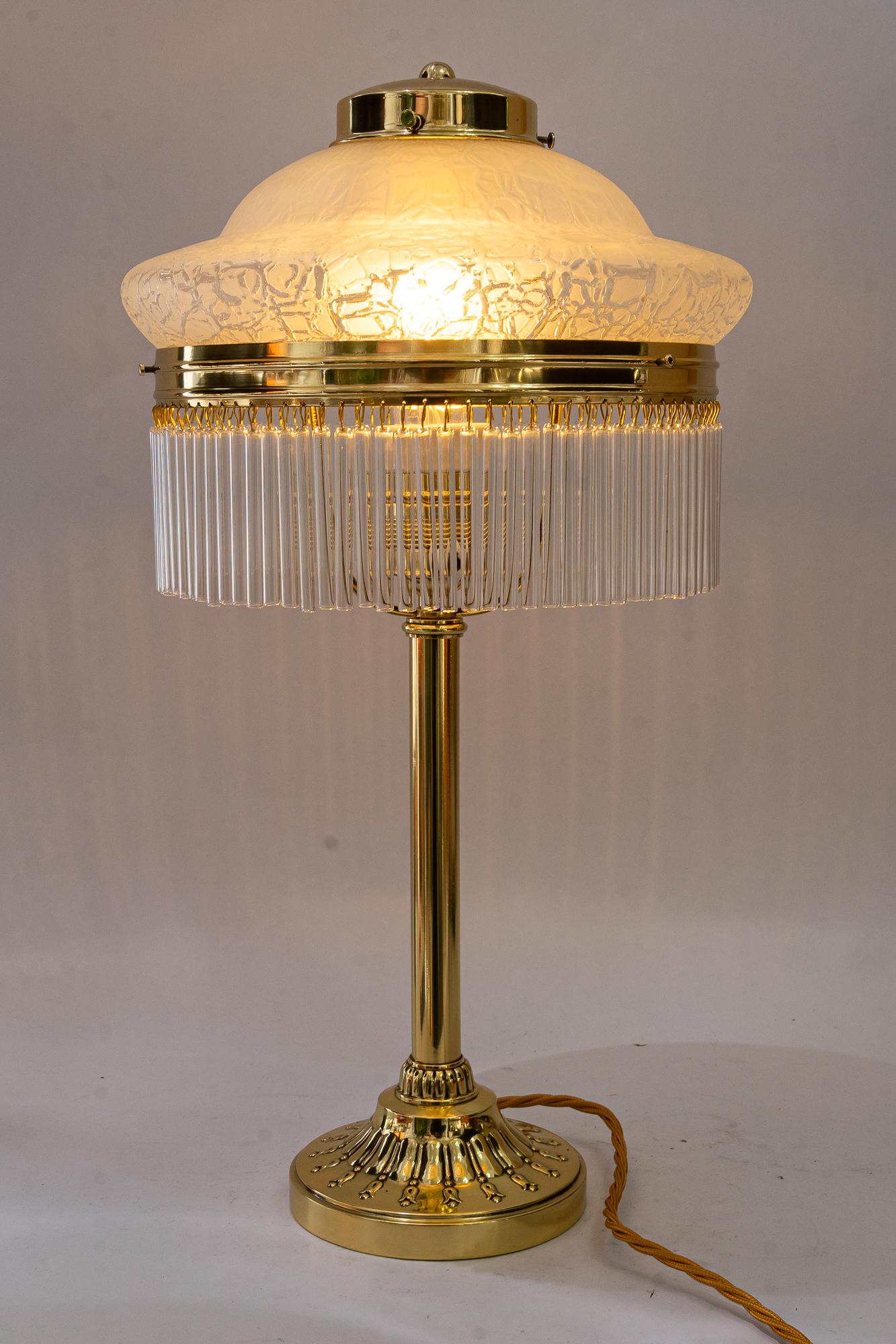 Lampada da tavolo Art Deco con vetro e bacchette di vetro di Vienna intorno agli anni '20 in vendita 2