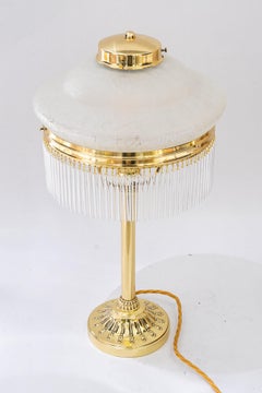 Art Deco Table lamp with glass and glass sticks vienna around 1920s