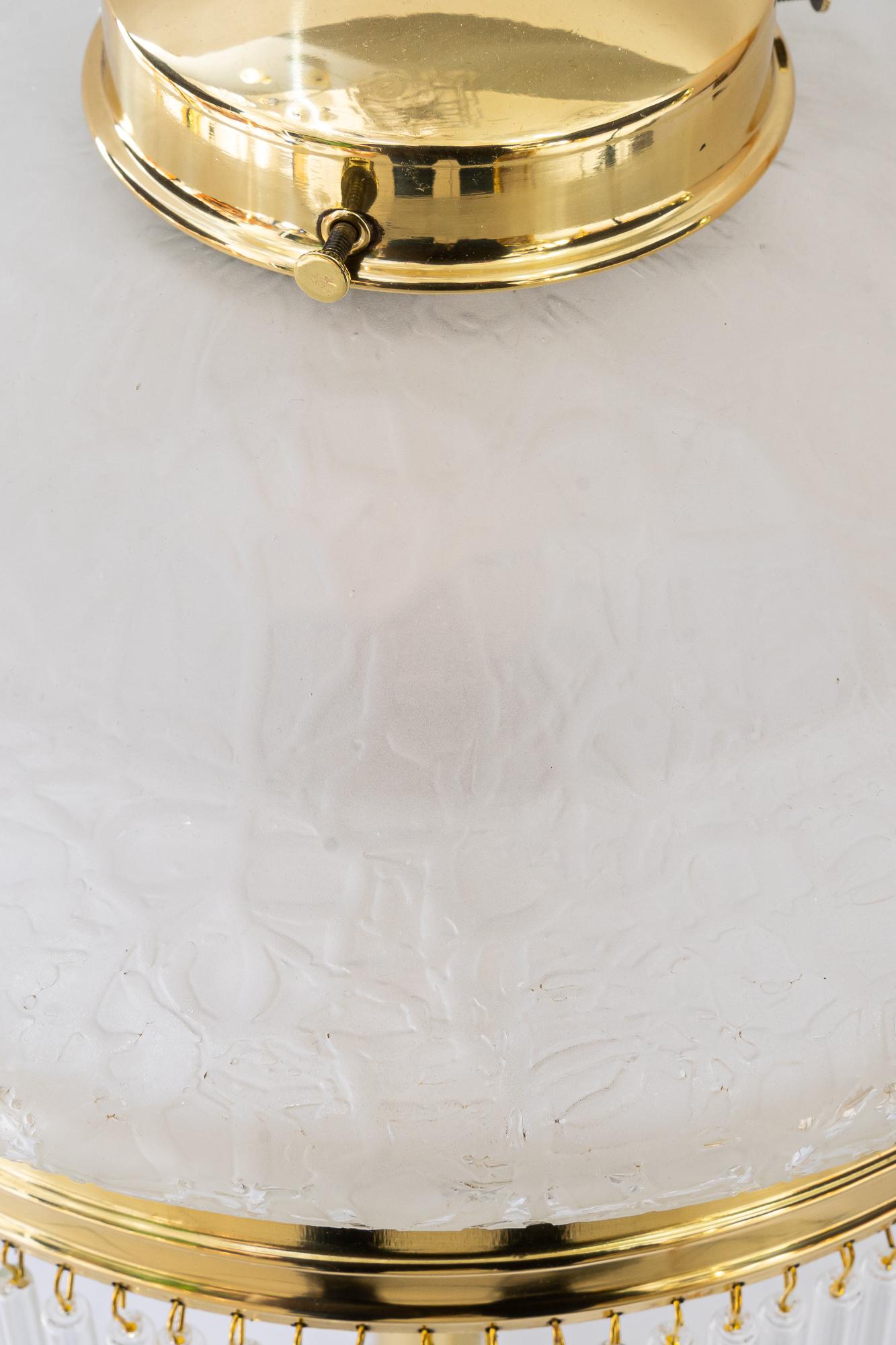 Laccato Lampada da tavolo Art Deco con vetro e bacchette di vetro di Vienna intorno agli anni '20 in vendita