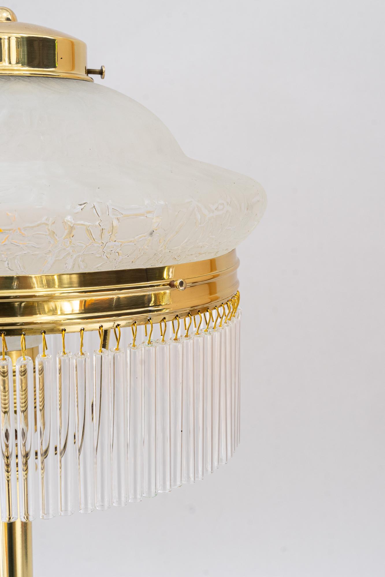 Lampada da tavolo Art Deco con vetro e bacchette di vetro di Vienna intorno agli anni '20 in vendita 1