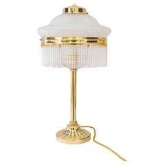 Lampada da tavolo Art Deco con vetro e bacchette di vetro di Vienna intorno agli anni '20