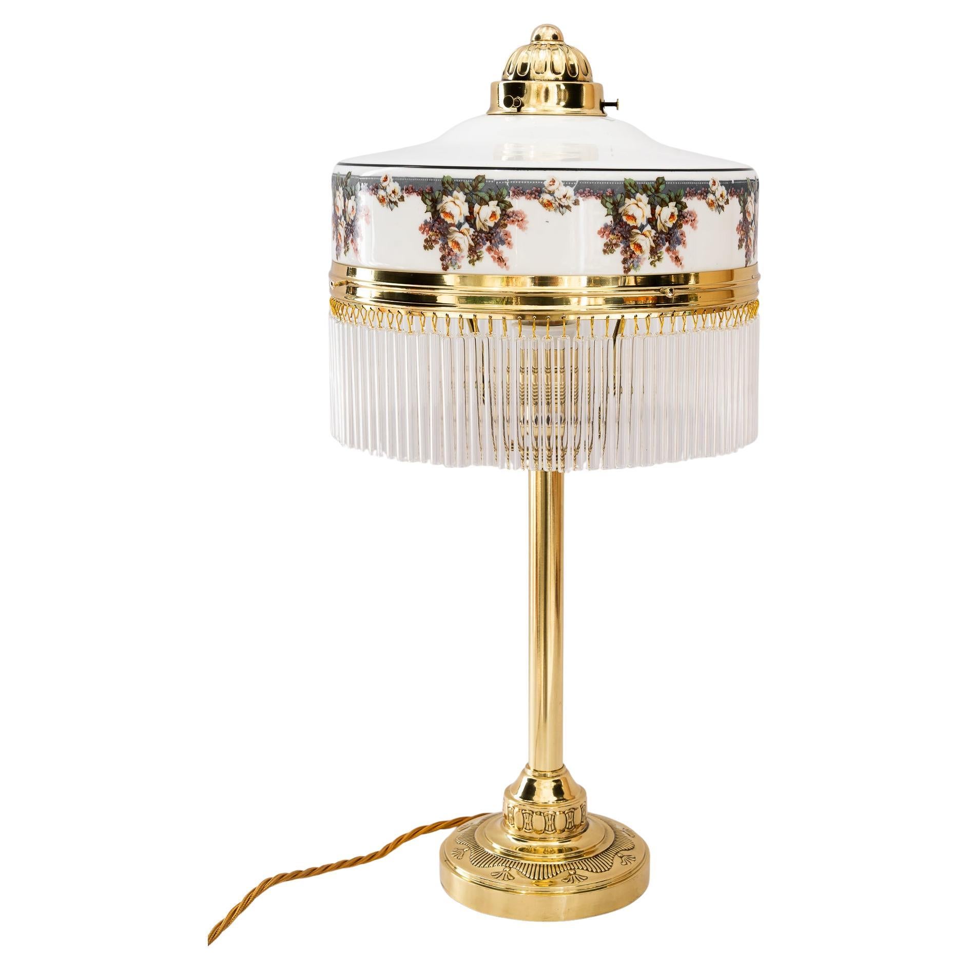 Art Deco table lamp with glass shade vienna around 1920s For Sale