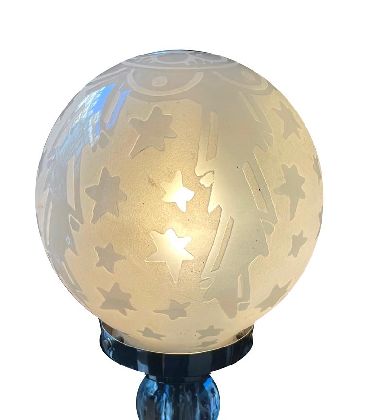 Lampe de table Art Déco avec sphères en verre Bon état - En vente à Wiesbaden, DE