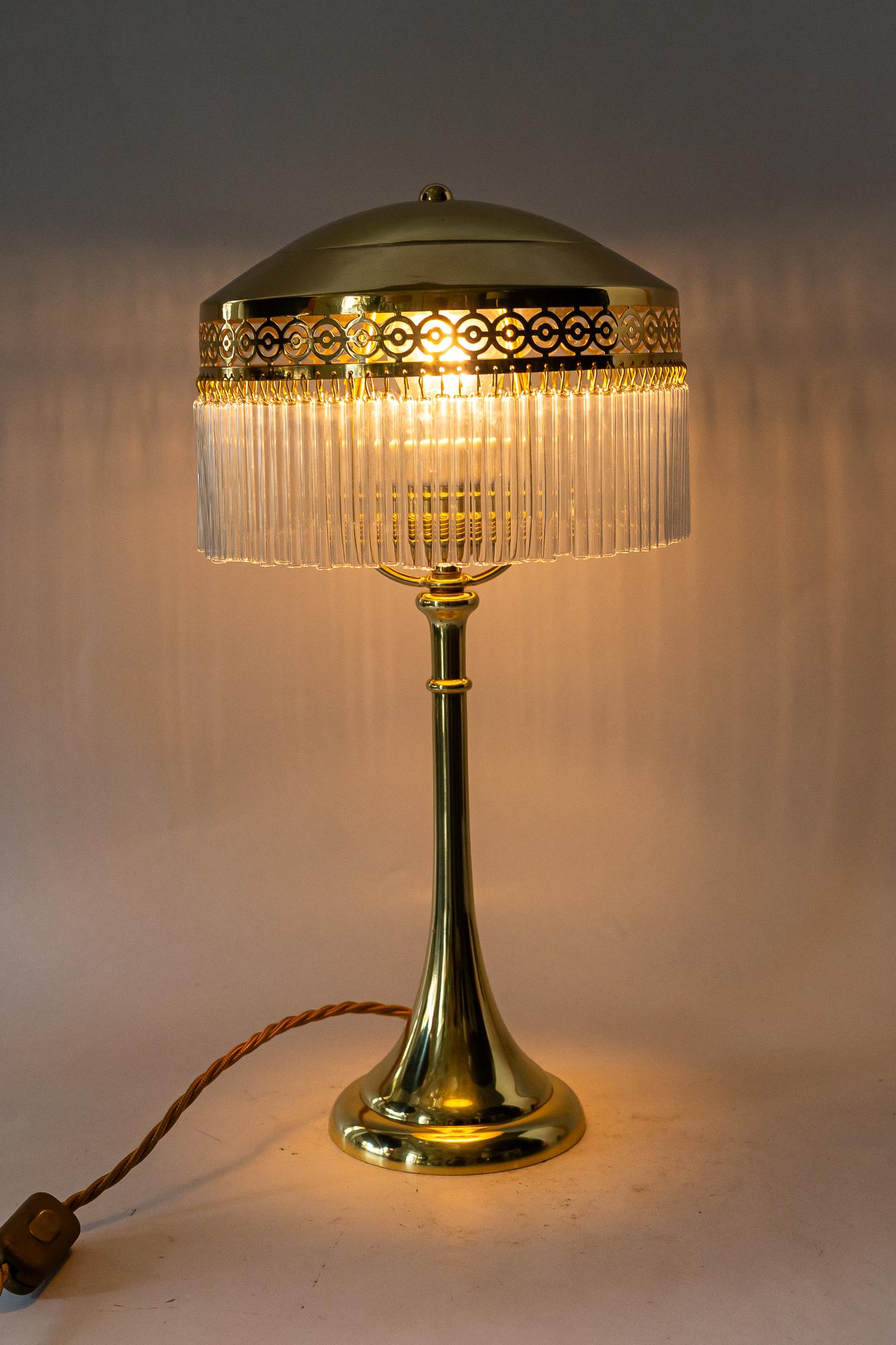 Lampe de table art déco avec baguettes en verre vienne vers 1920 en vente 2