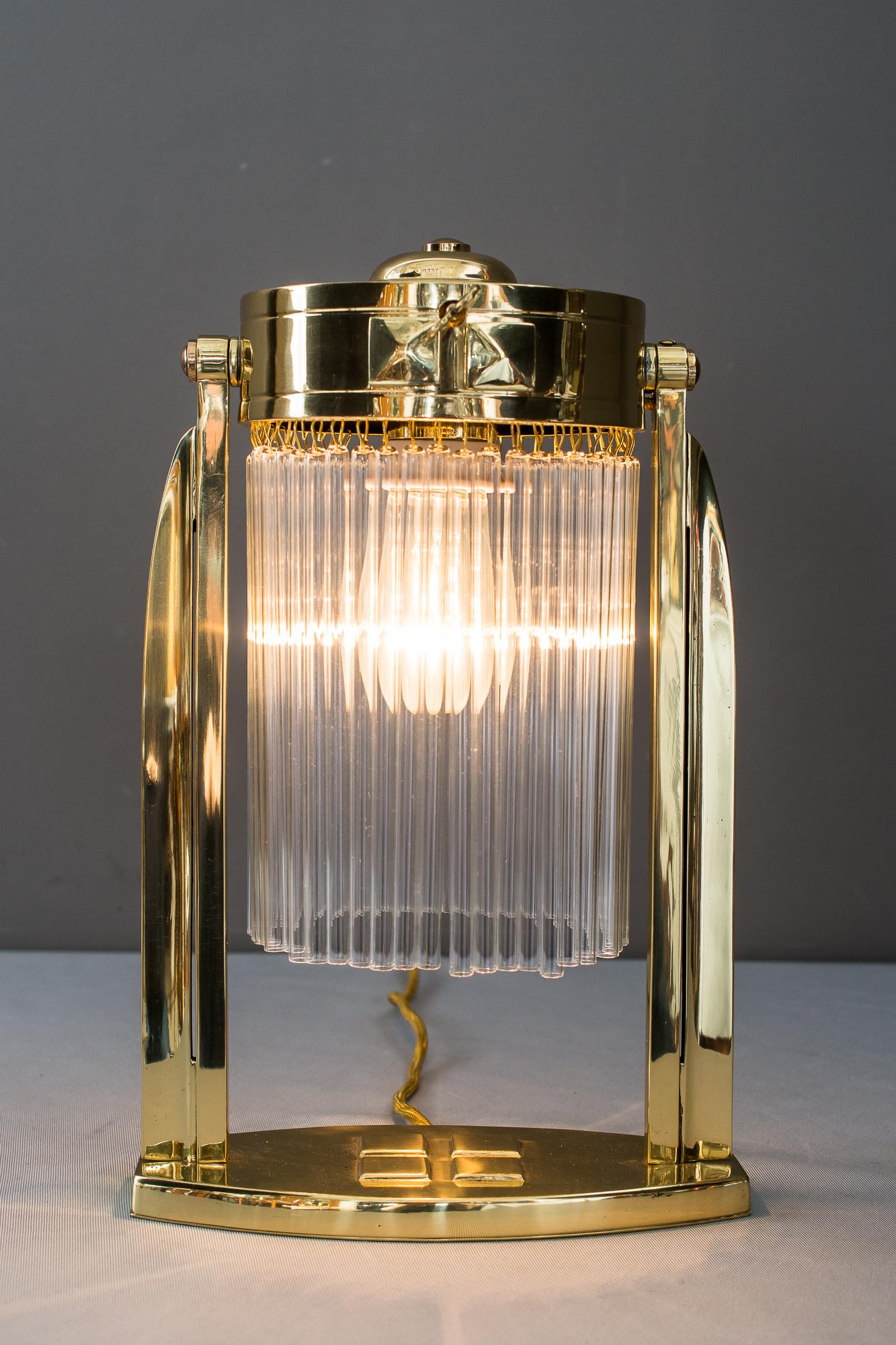 Austrian Art Deco Table Lamp with Glass Sticks, Vienna, circa 1920s