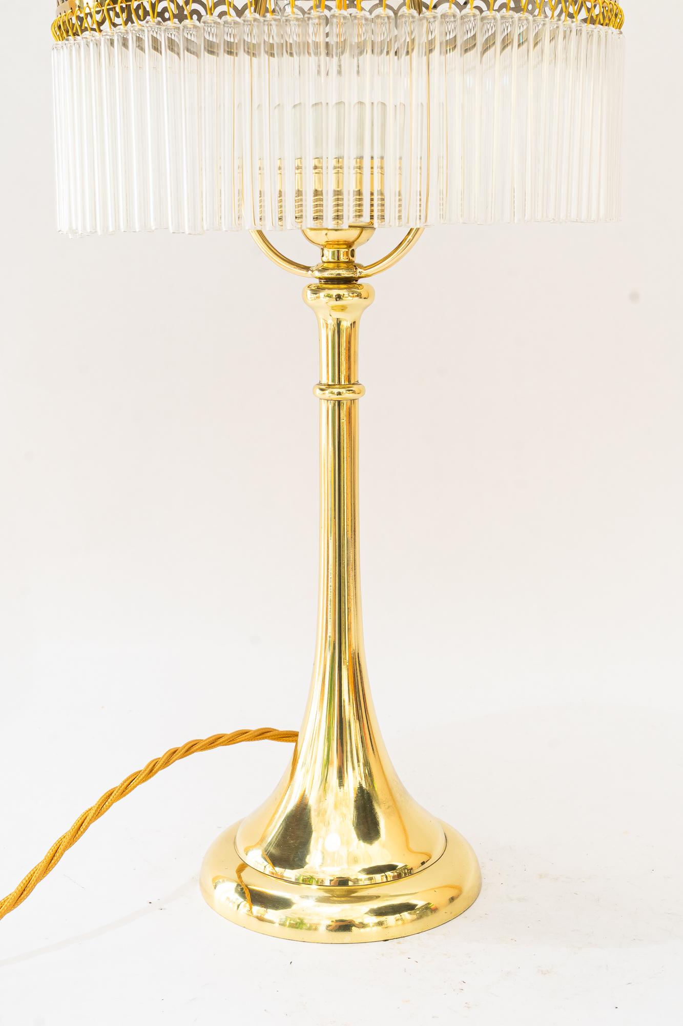 Art déco Lampe de table art déco avec baguettes en verre vienne vers 1920 en vente