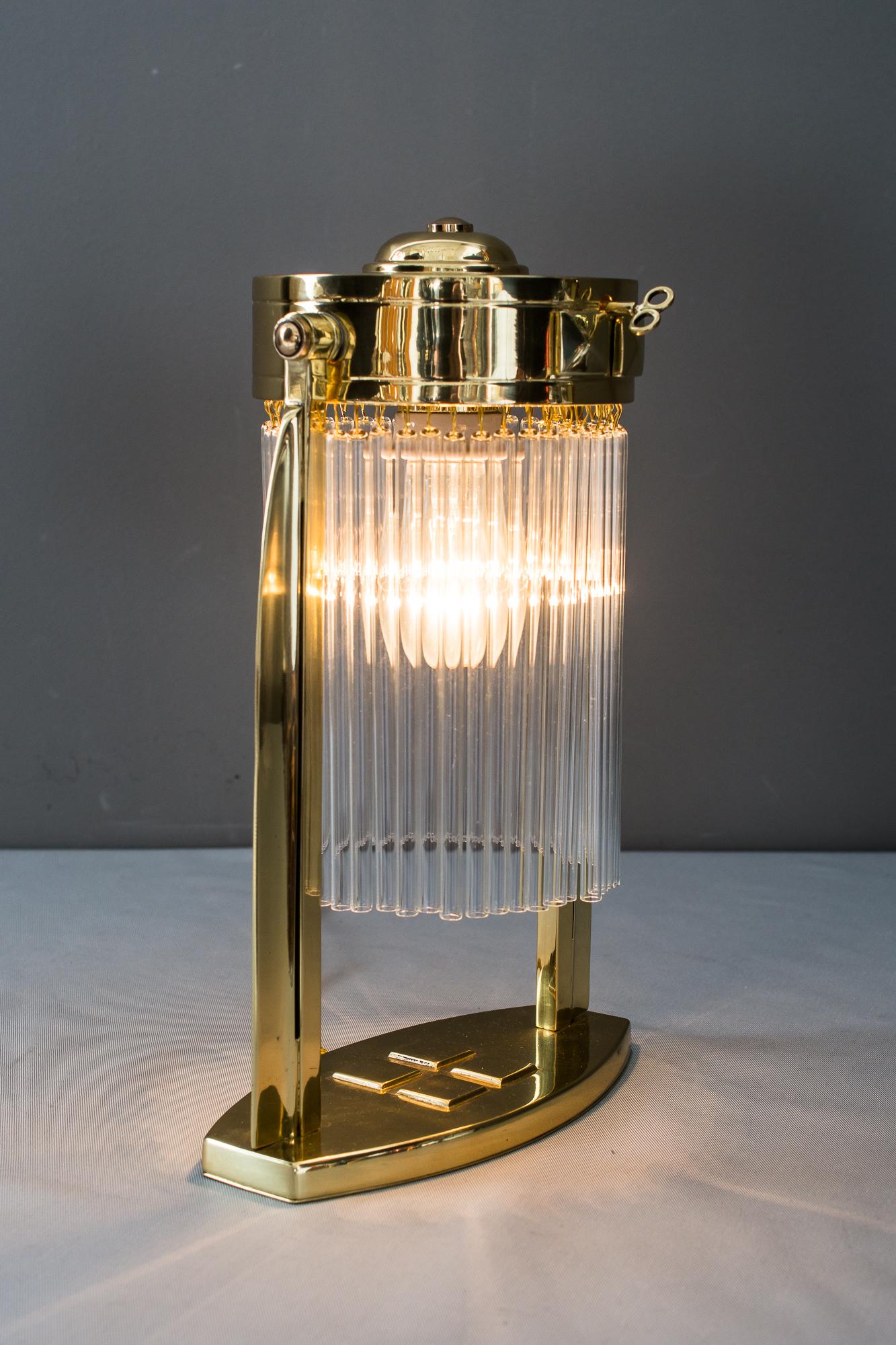 Art Deco Table Lamp with Glass Sticks, Vienna, circa 1920s In Good Condition In Wien, AT