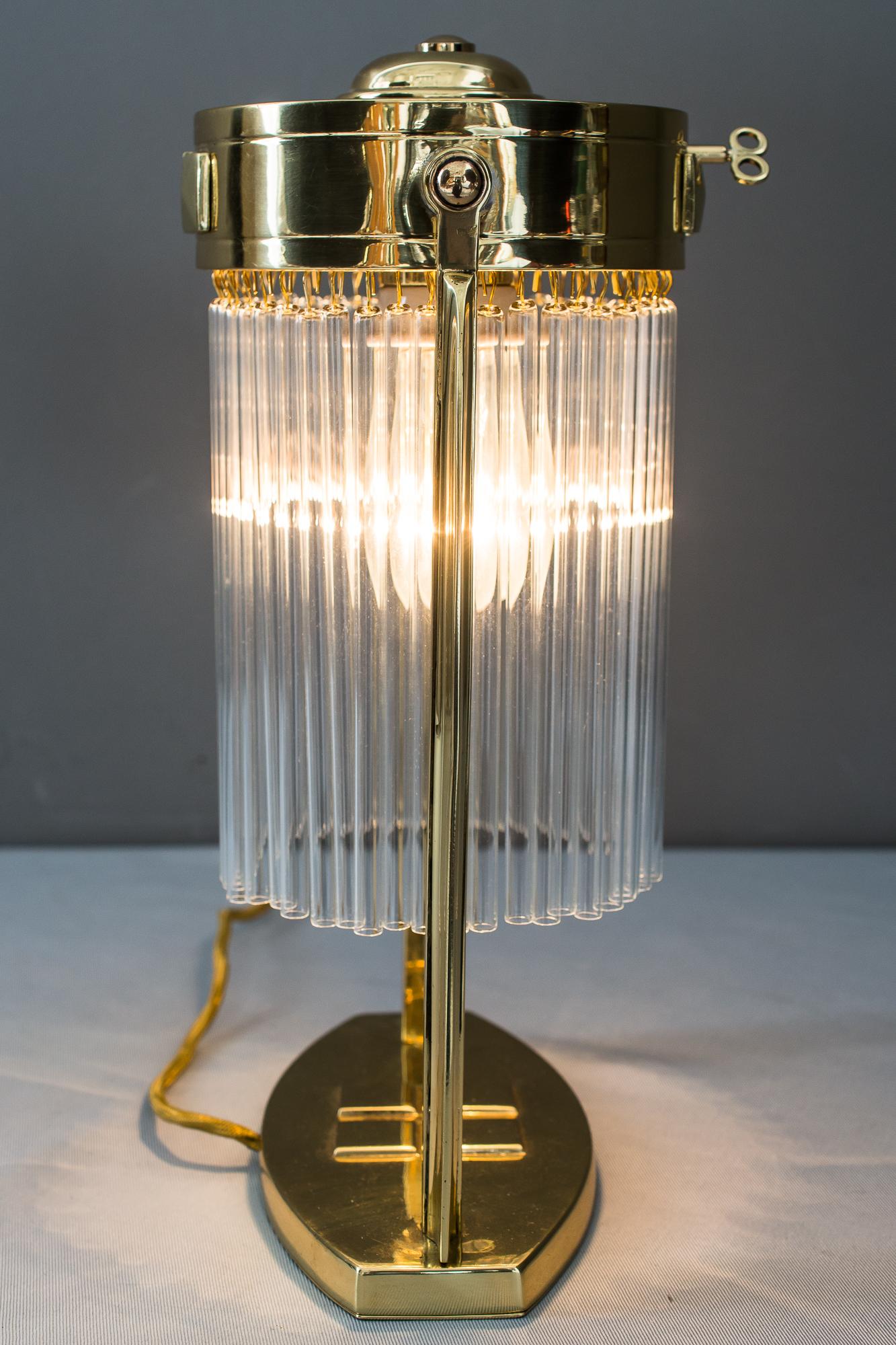 Early 20th Century Art Deco Table Lamp with Glass Sticks, Vienna, circa 1920s