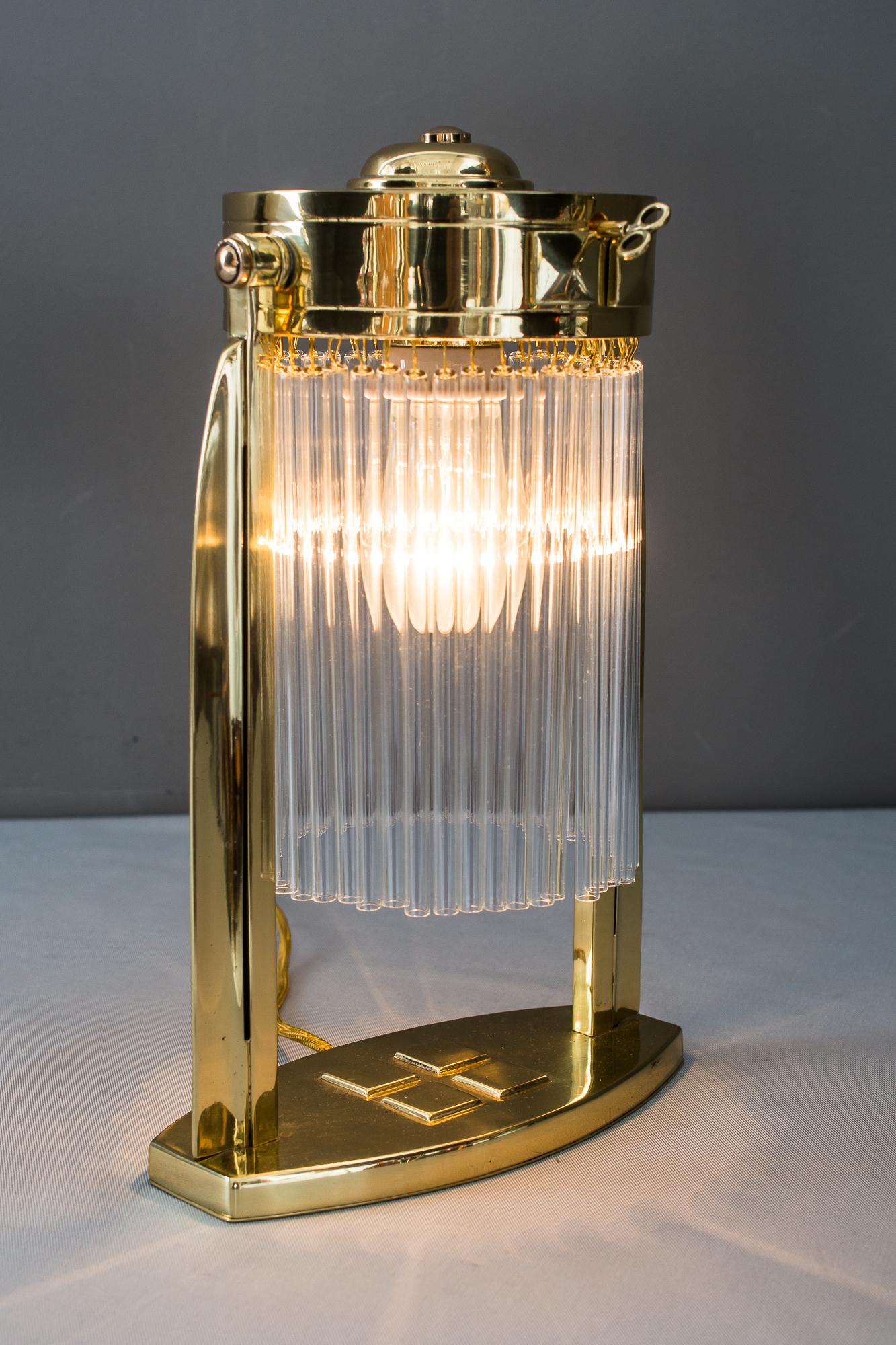 Art Deco Table Lamp with Glass Sticks, Vienna, circa 1920s 1