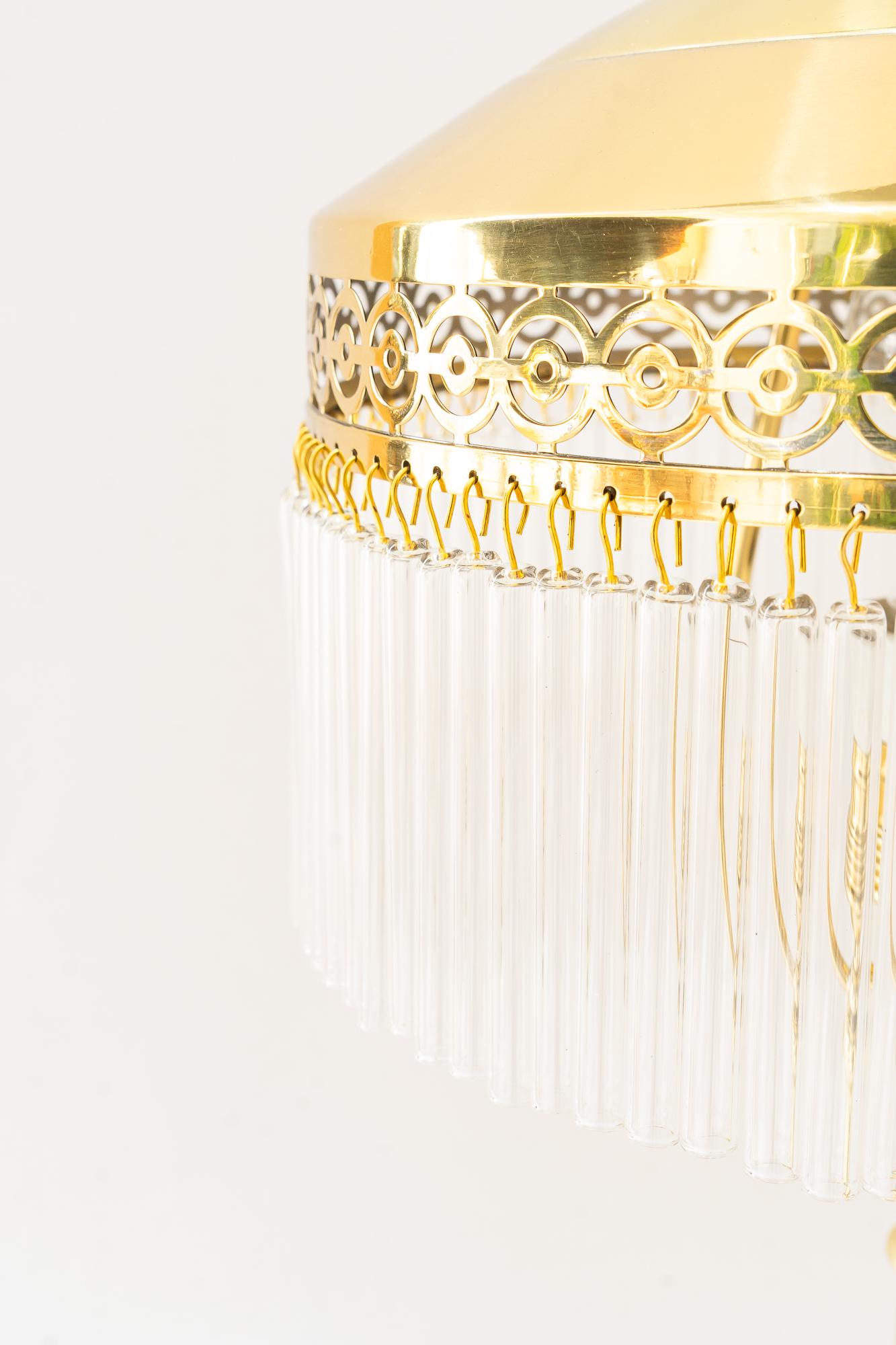 Début du 20ème siècle Lampe de table art déco avec baguettes en verre vienne vers 1920 en vente
