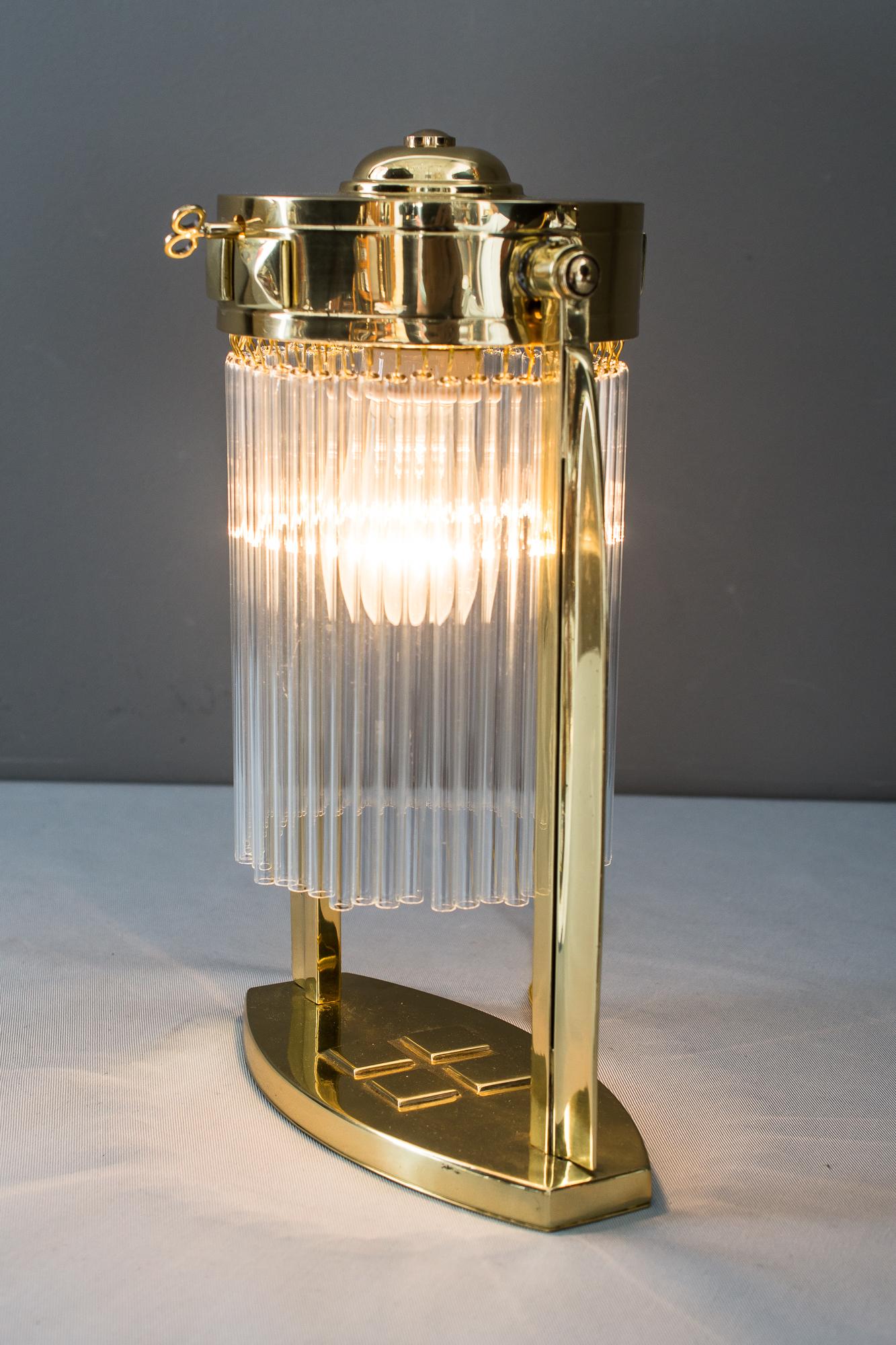 Art Deco Table Lamp with Glass Sticks, Vienna, circa 1920s 2