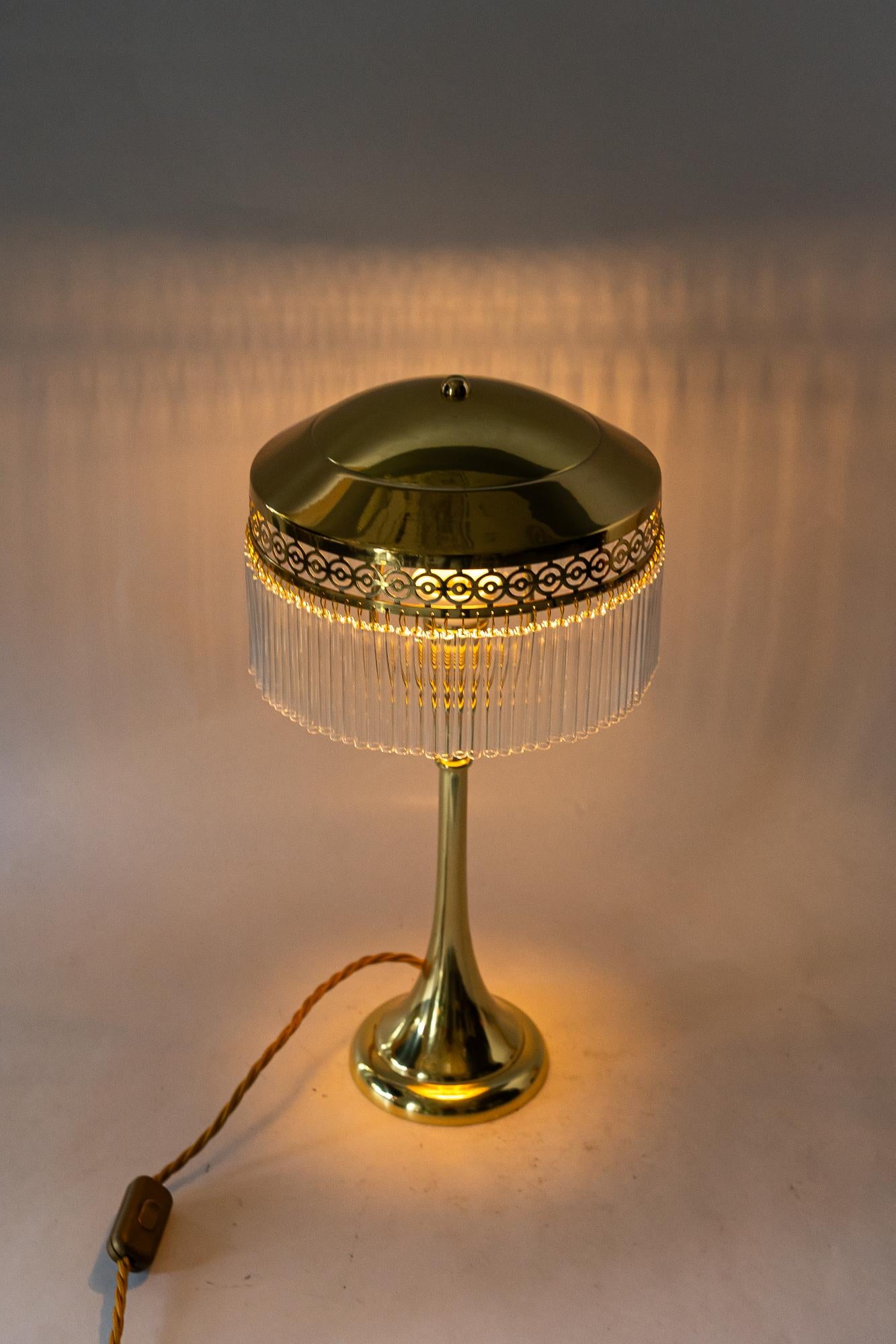 Lampe de table art déco avec baguettes en verre vienne vers 1920 en vente 1