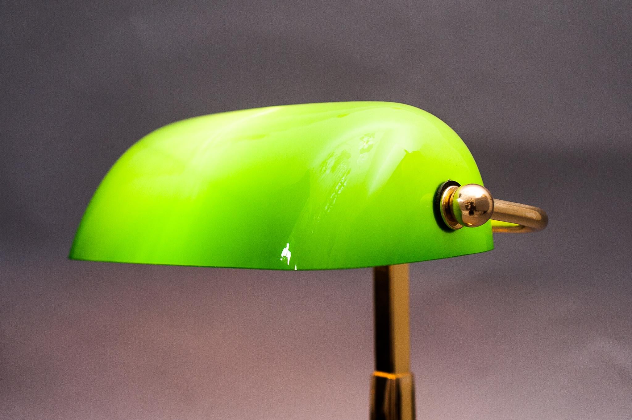 Art Deco Table Lamp with Green Shade 1