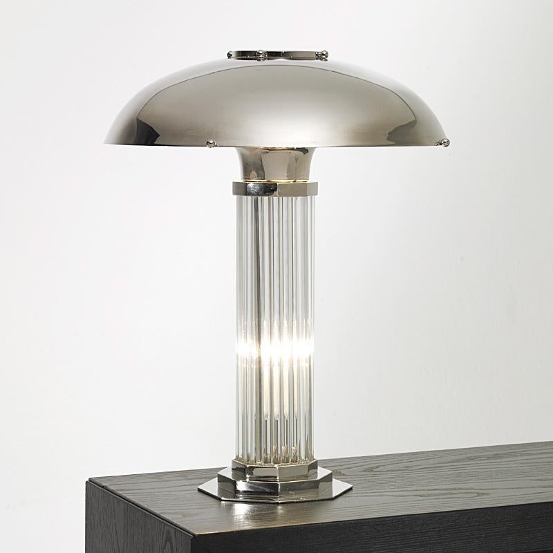Art Deco Table Lamp with nickel finish In New Condition For Sale In Rebais, FR