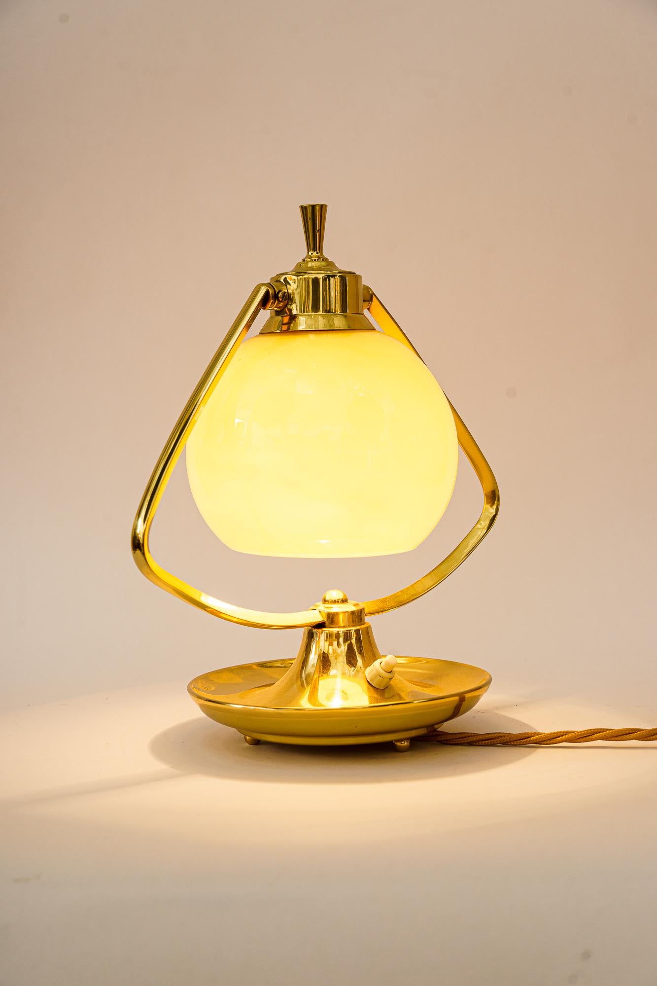 Art Deco Table Lamp with Opal Glass Shade Vienna, circa 1920s 4