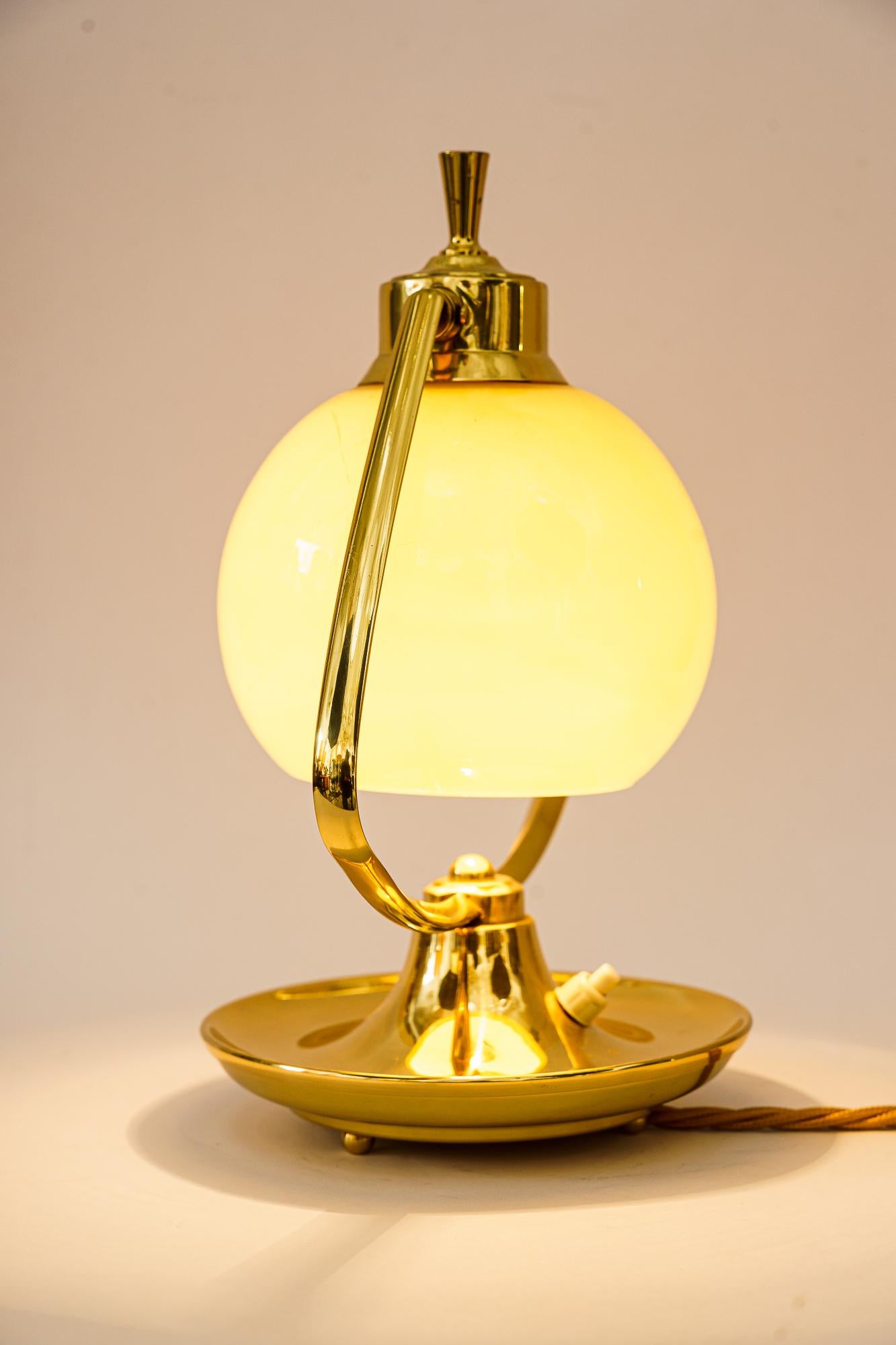 Art Deco Table Lamp with Opal Glass Shade Vienna, circa 1920s 5