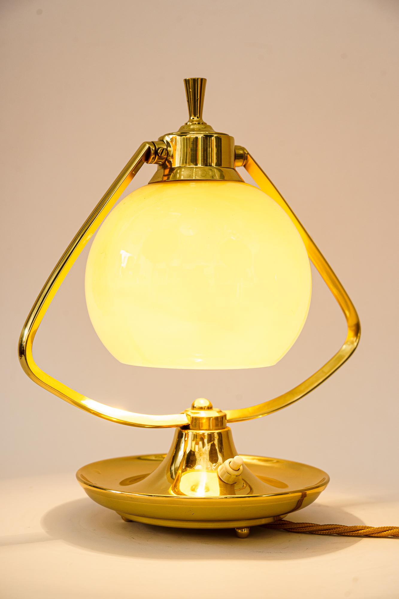 Art Deco Table Lamp with Opal Glass Shade Vienna, circa 1920s 6