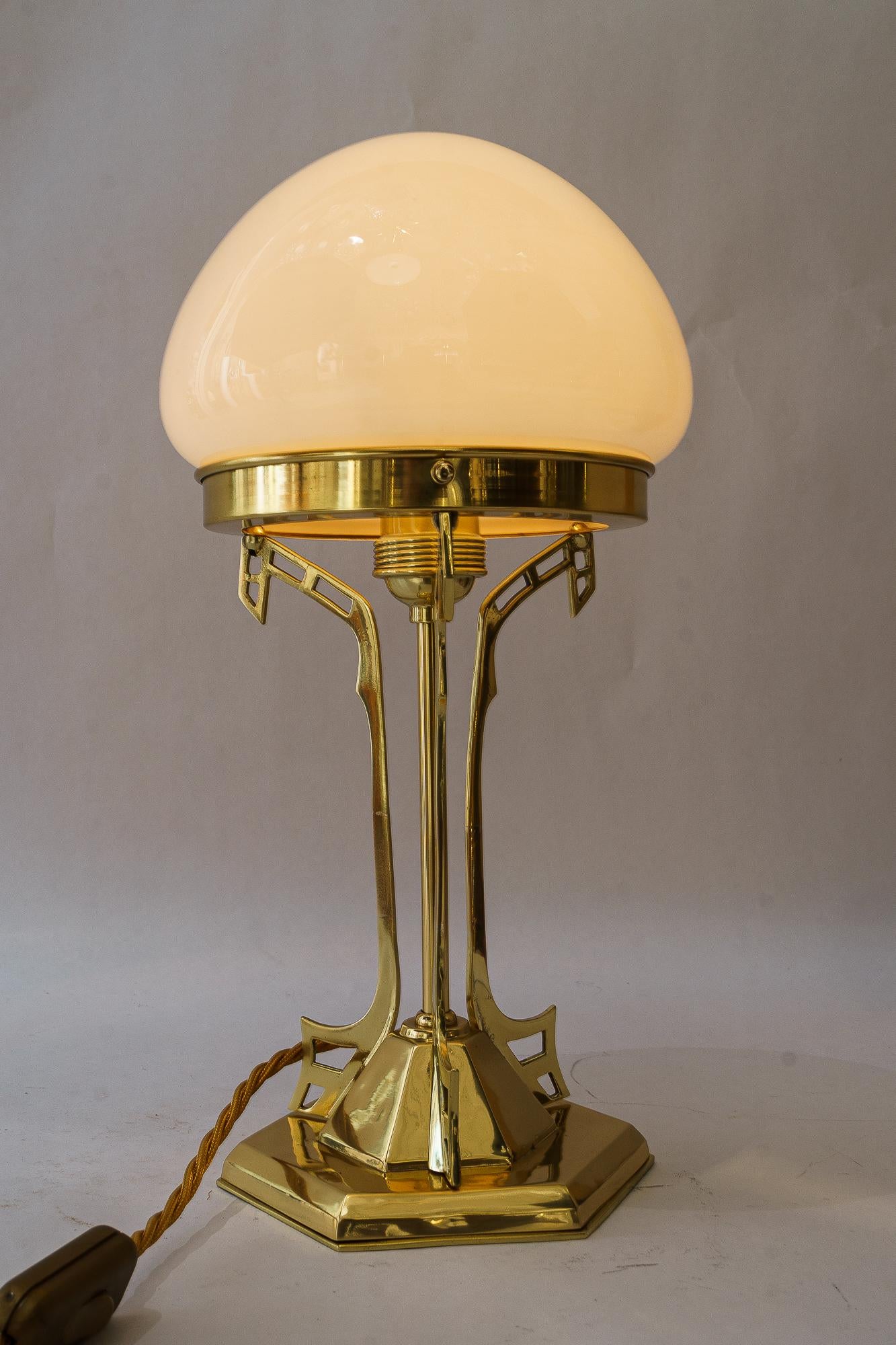 Art Deco Table lamp with opal glass shade vienna around 1920s For Sale 5