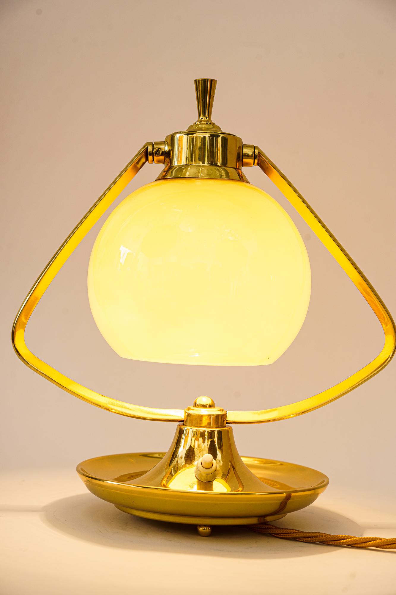 Art Deco Table Lamp with Opal Glass Shade Vienna, circa 1920s 7