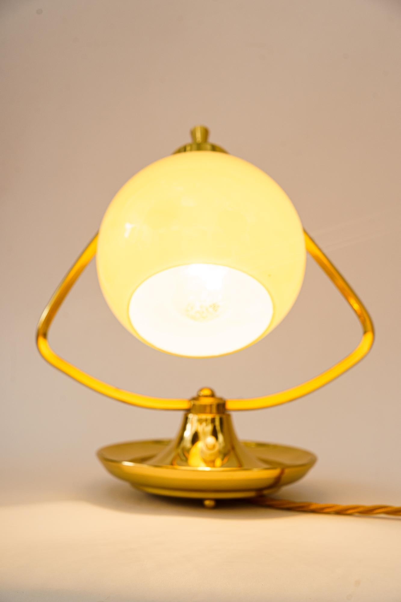 Art Deco Table Lamp with Opal Glass Shade Vienna, circa 1920s 8