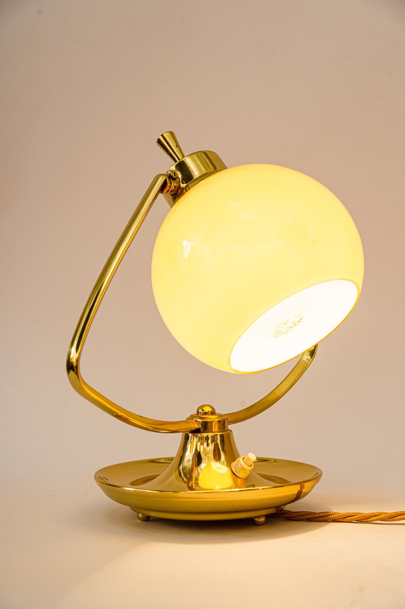 Art Deco Table Lamp with Opal Glass Shade Vienna, circa 1920s 9