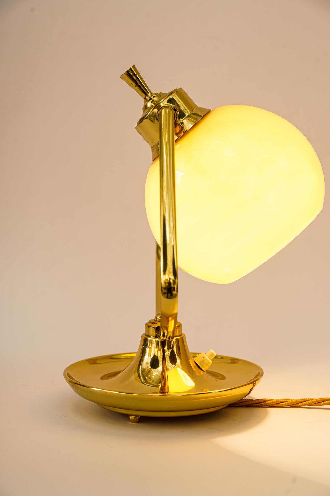 Art Deco Table Lamp with Opal Glass Shade Vienna, circa 1920s 10