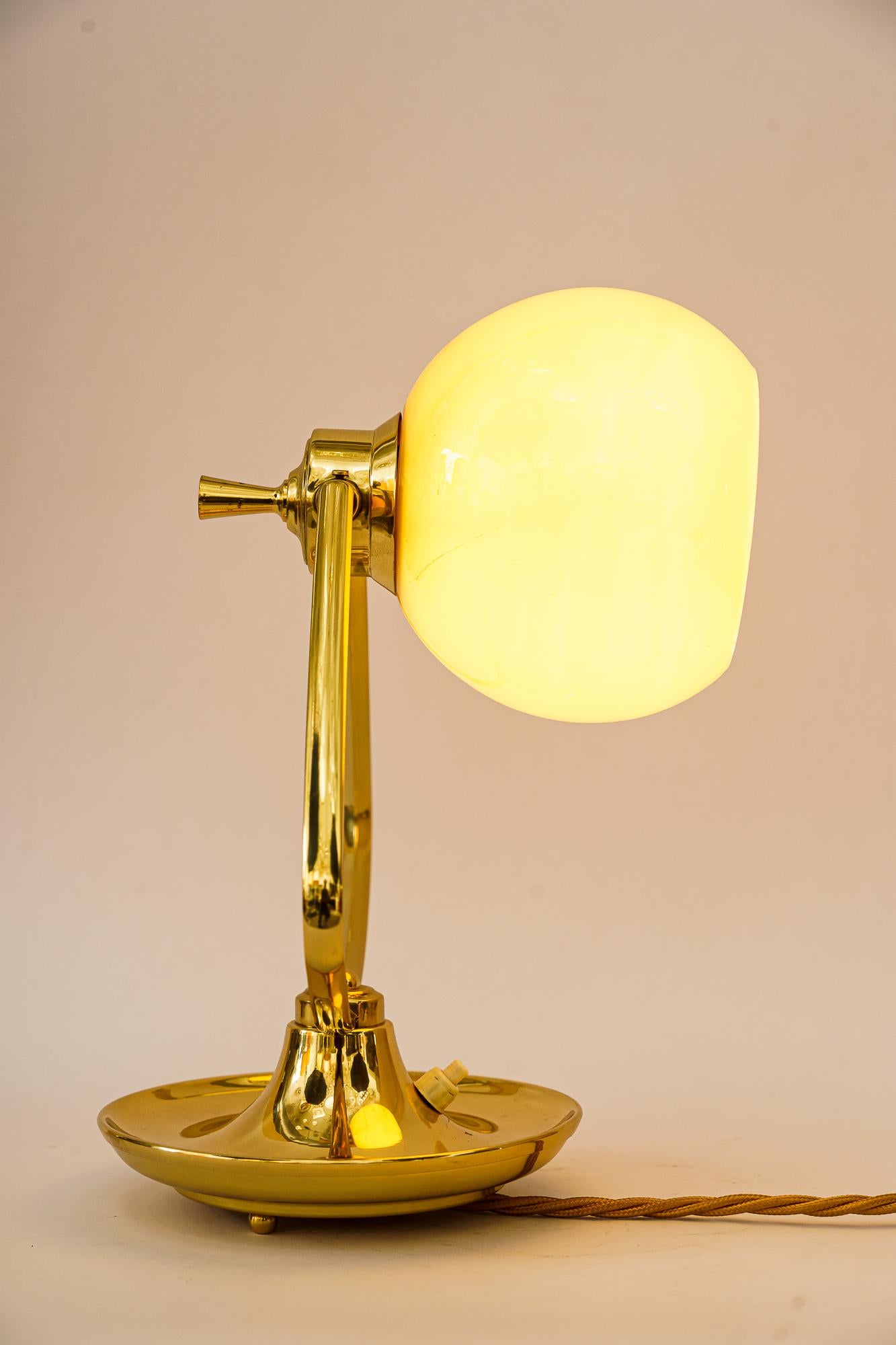 Art Deco Table Lamp with Opal Glass Shade Vienna, circa 1920s 11