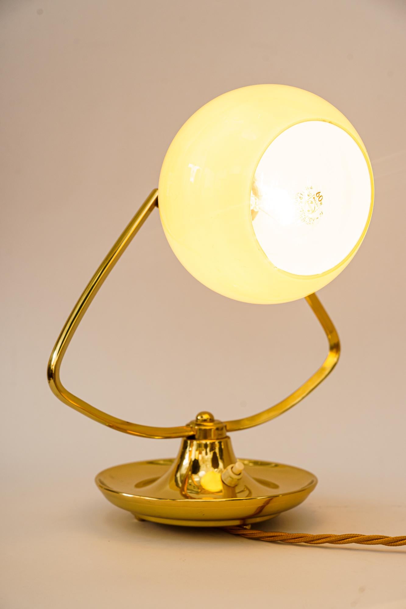 Art Deco Table Lamp with Opal Glass Shade Vienna, circa 1920s 12