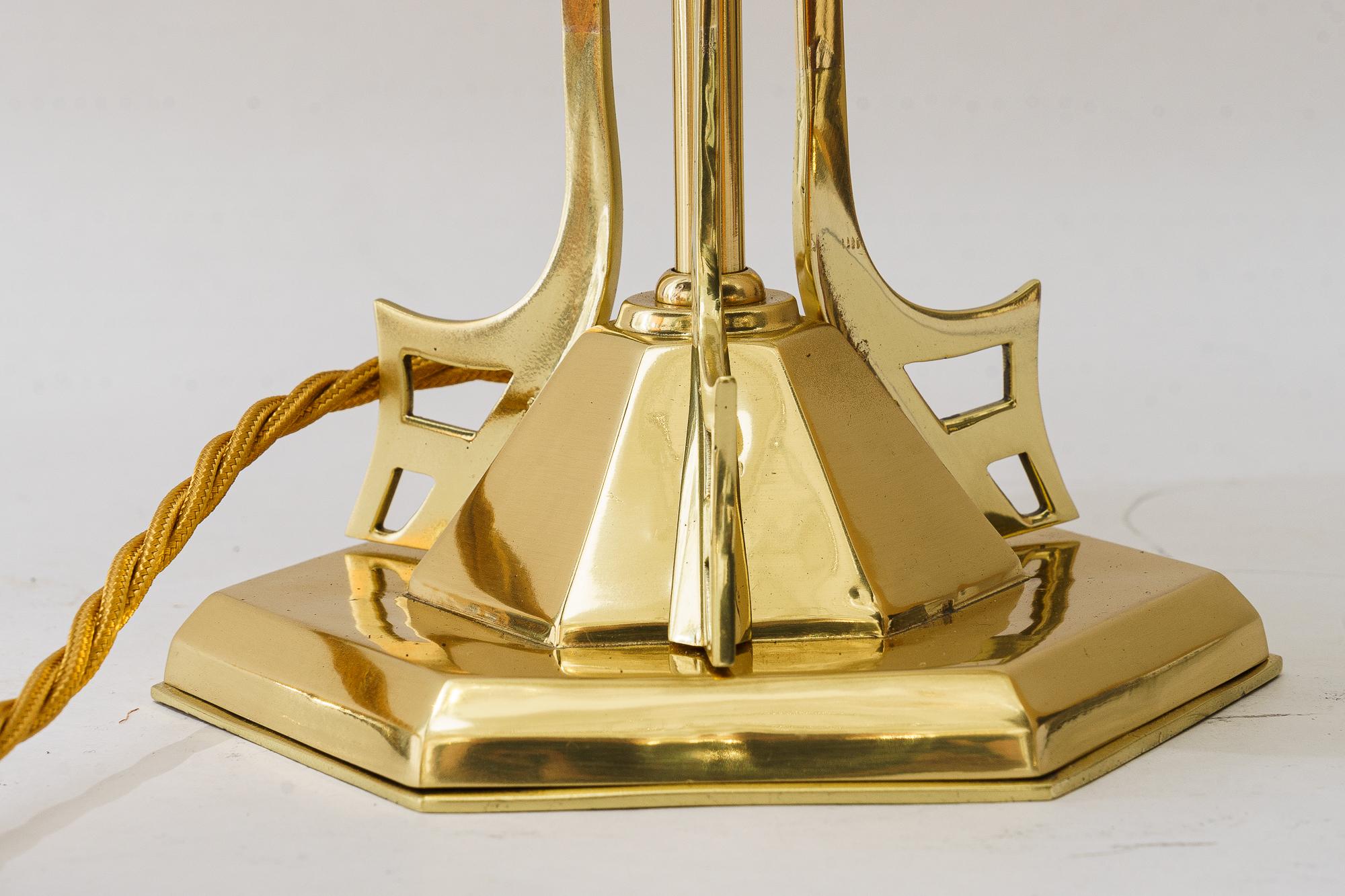Austrian Art Deco Table lamp with opal glass shade vienna around 1920s For Sale