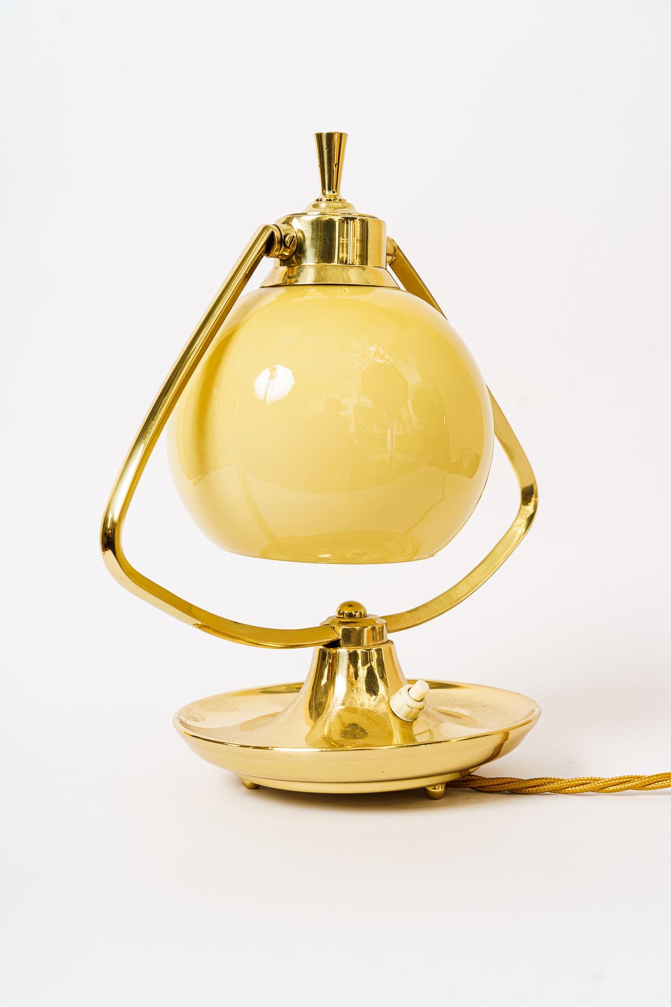 Art Deco Table Lamp with Opal Glass Shade Vienna, circa 1920s 2