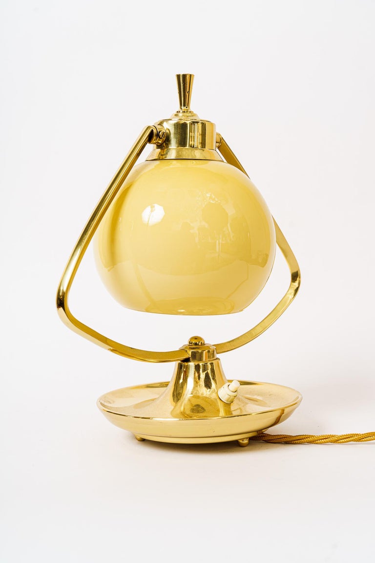 Art Deco Table Lamp with Opal Glass Shade Vienna, circa 1920s For Sale