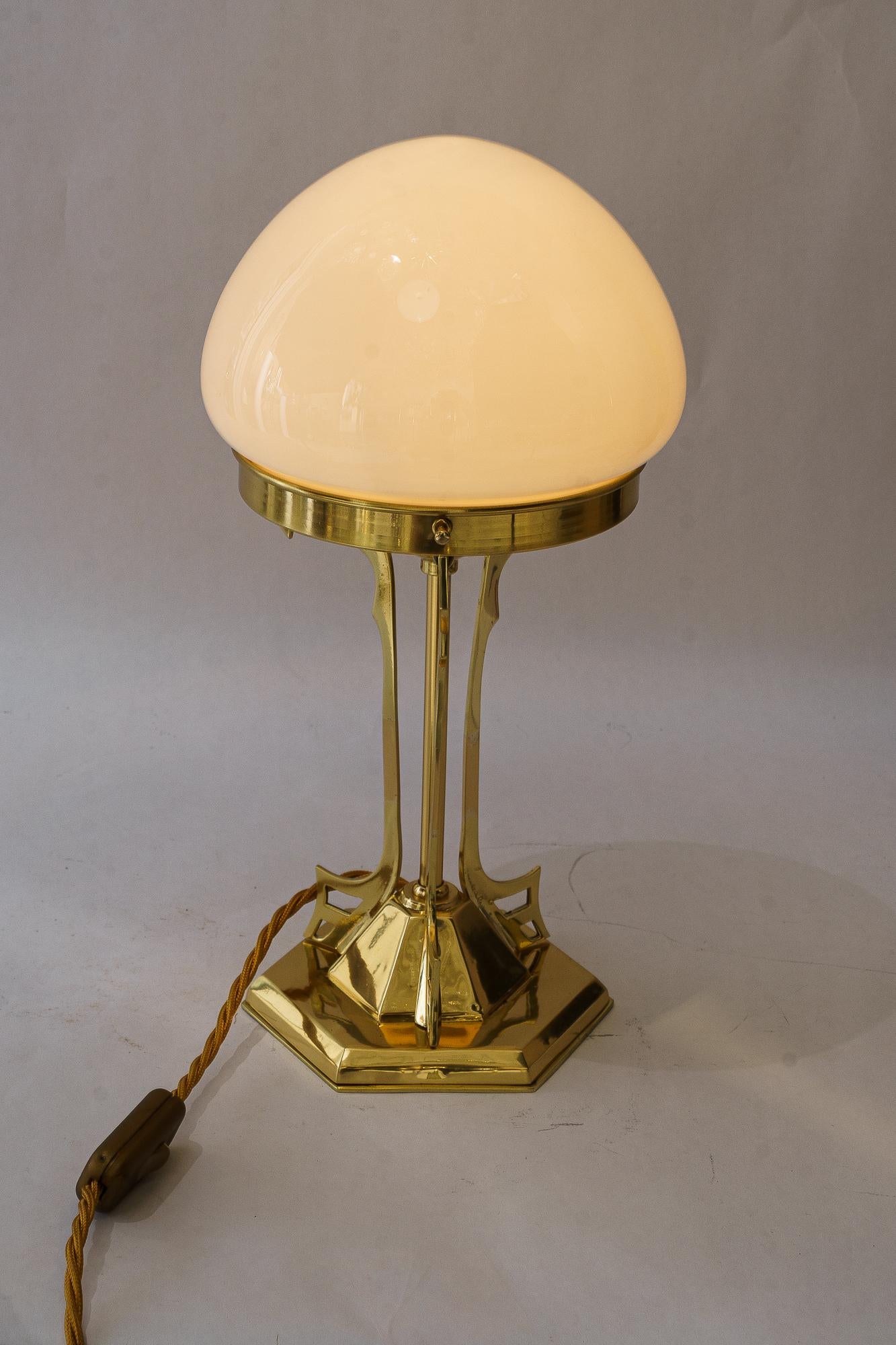 Art Deco Table lamp with opal glass shade vienna around 1920s For Sale 2