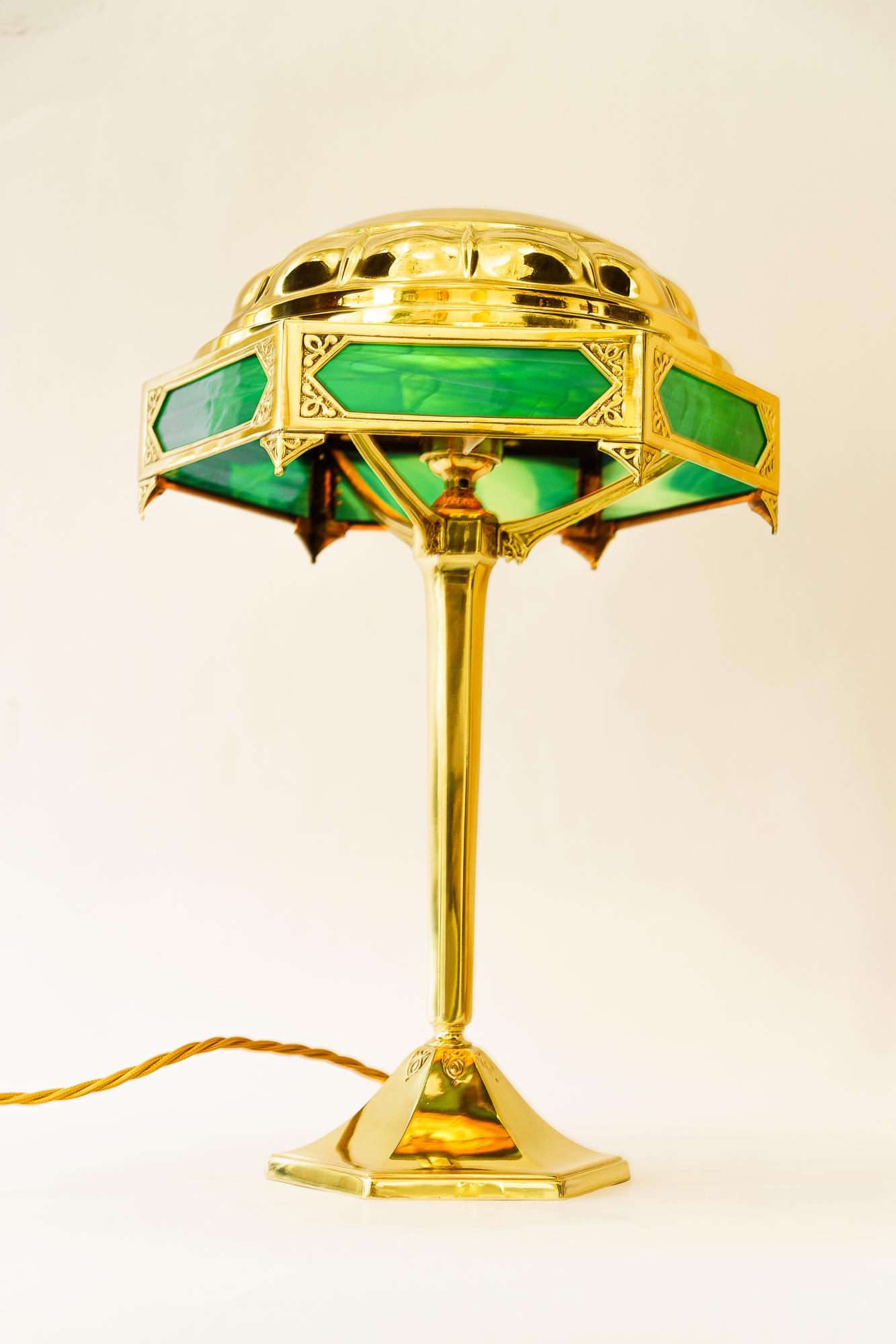 Art Deco table lamp with opaline glass plates vienna around 1920s For Sale 3