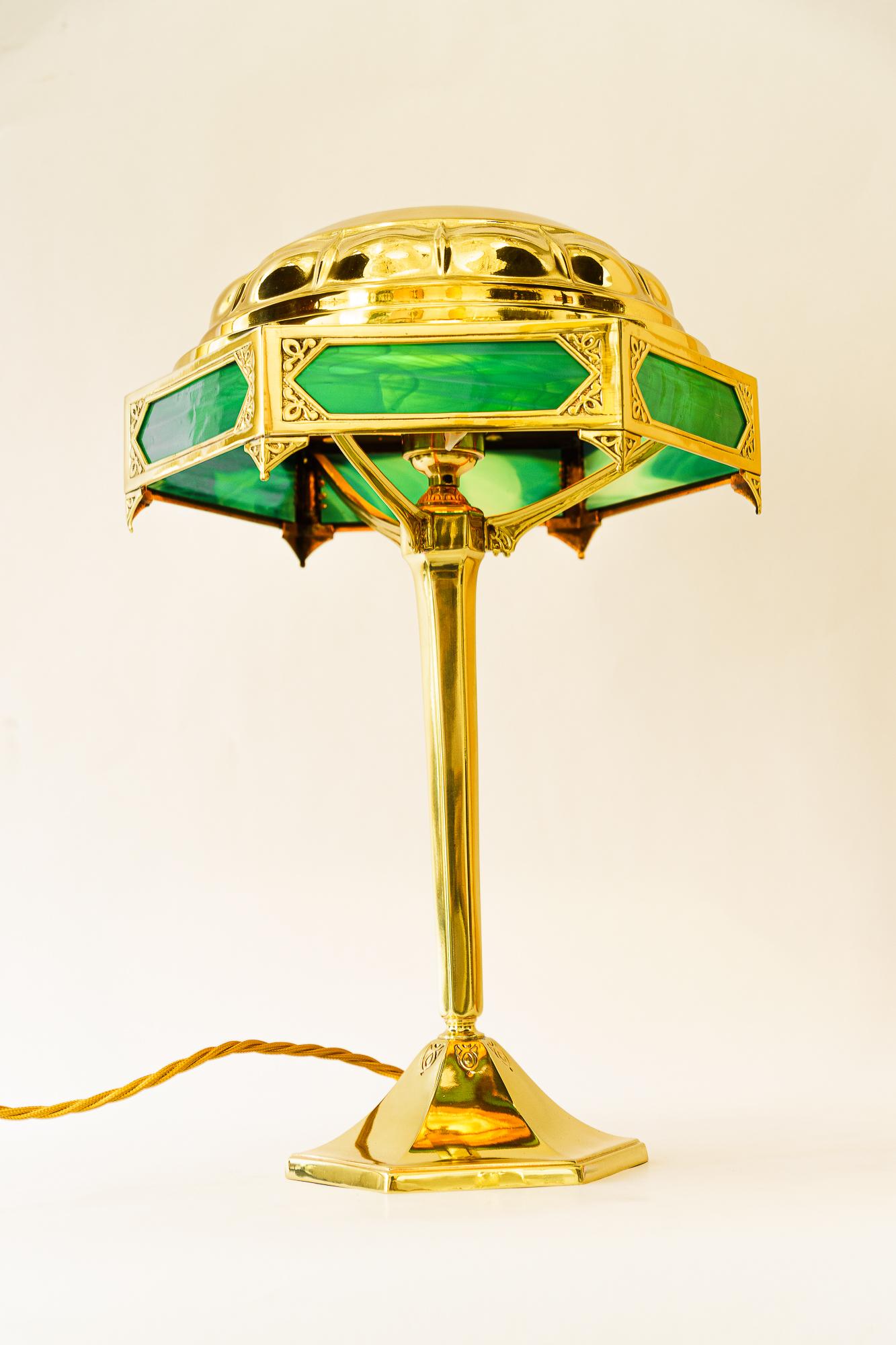 Art Deco table lamp with opaline glass plates vienna around 1920s For Sale 4