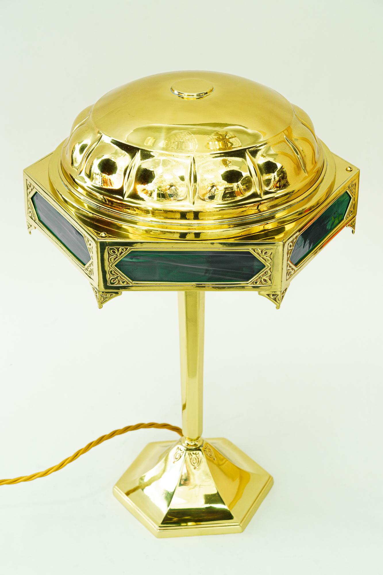Art Deco table lamp with opaline glass plates vienna around 1920s For Sale 1