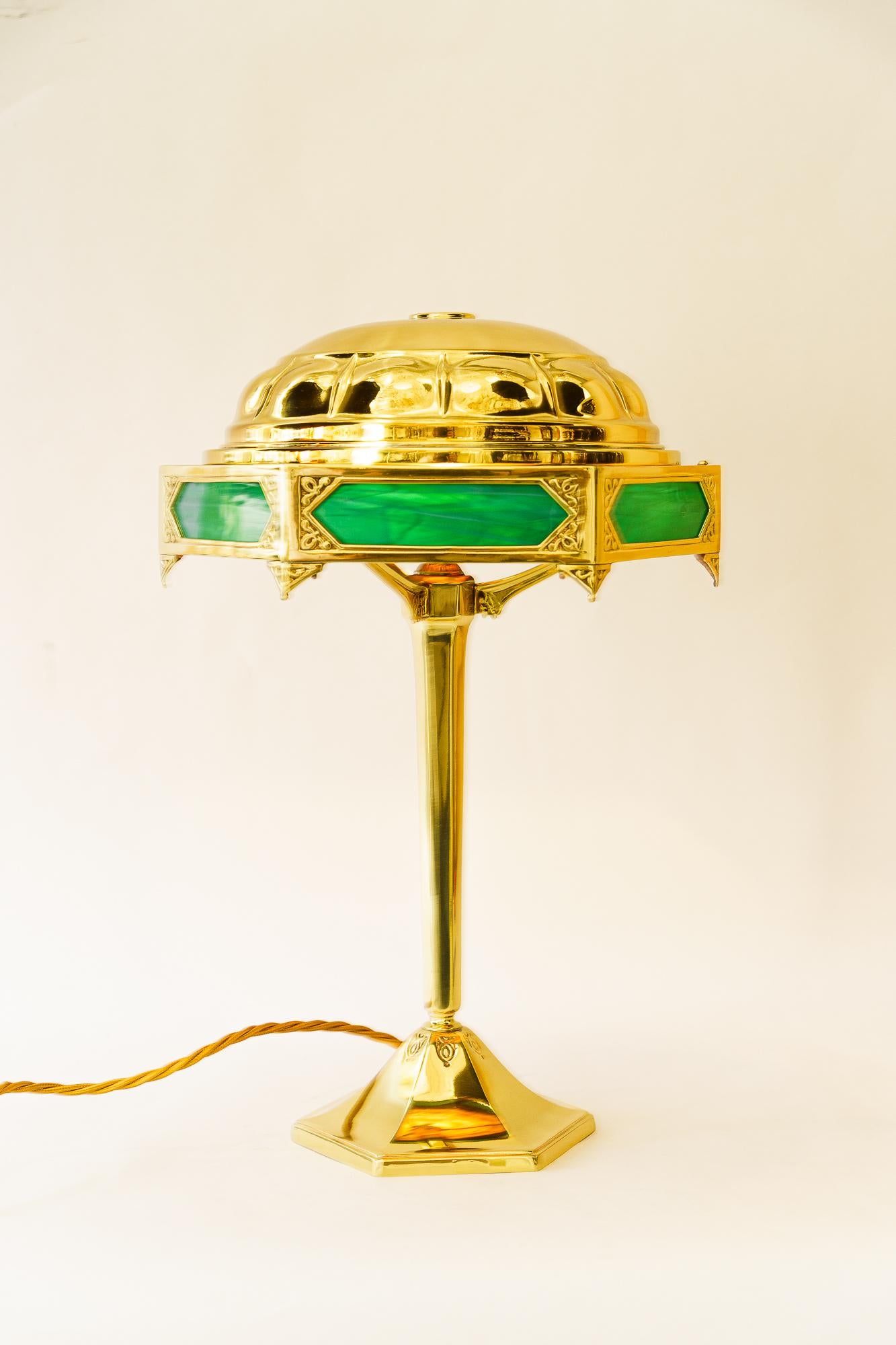 Art Deco table lamp with opaline glass plates vienna around 1920s For Sale 2